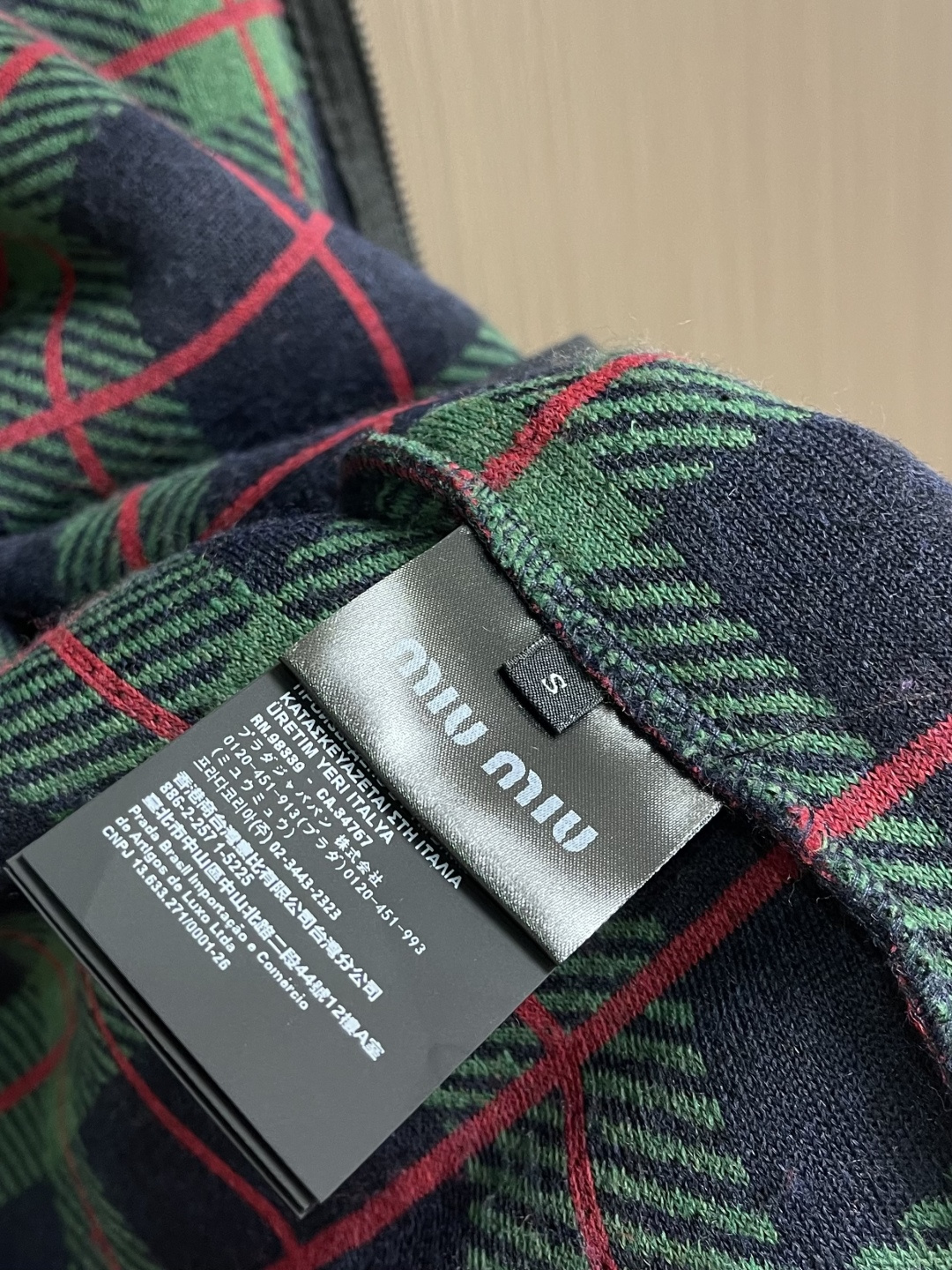 Miu Miu Couple Jacket Wool Plaid S-m-l-xl