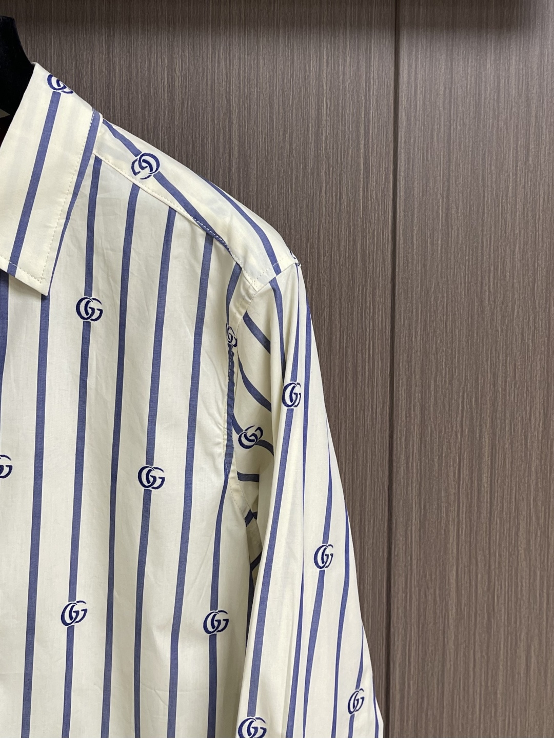 Gucci Male Shirt Cotton Blue Striped S-m-l-xl