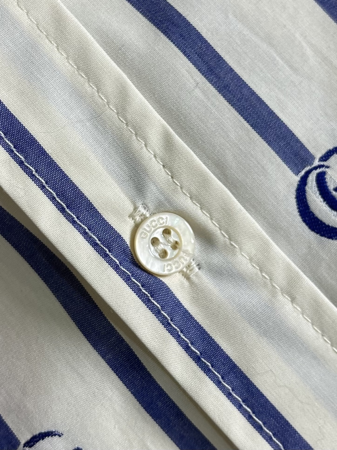 Gucci Male Shirt Cotton Blue Striped S-m-l-xl