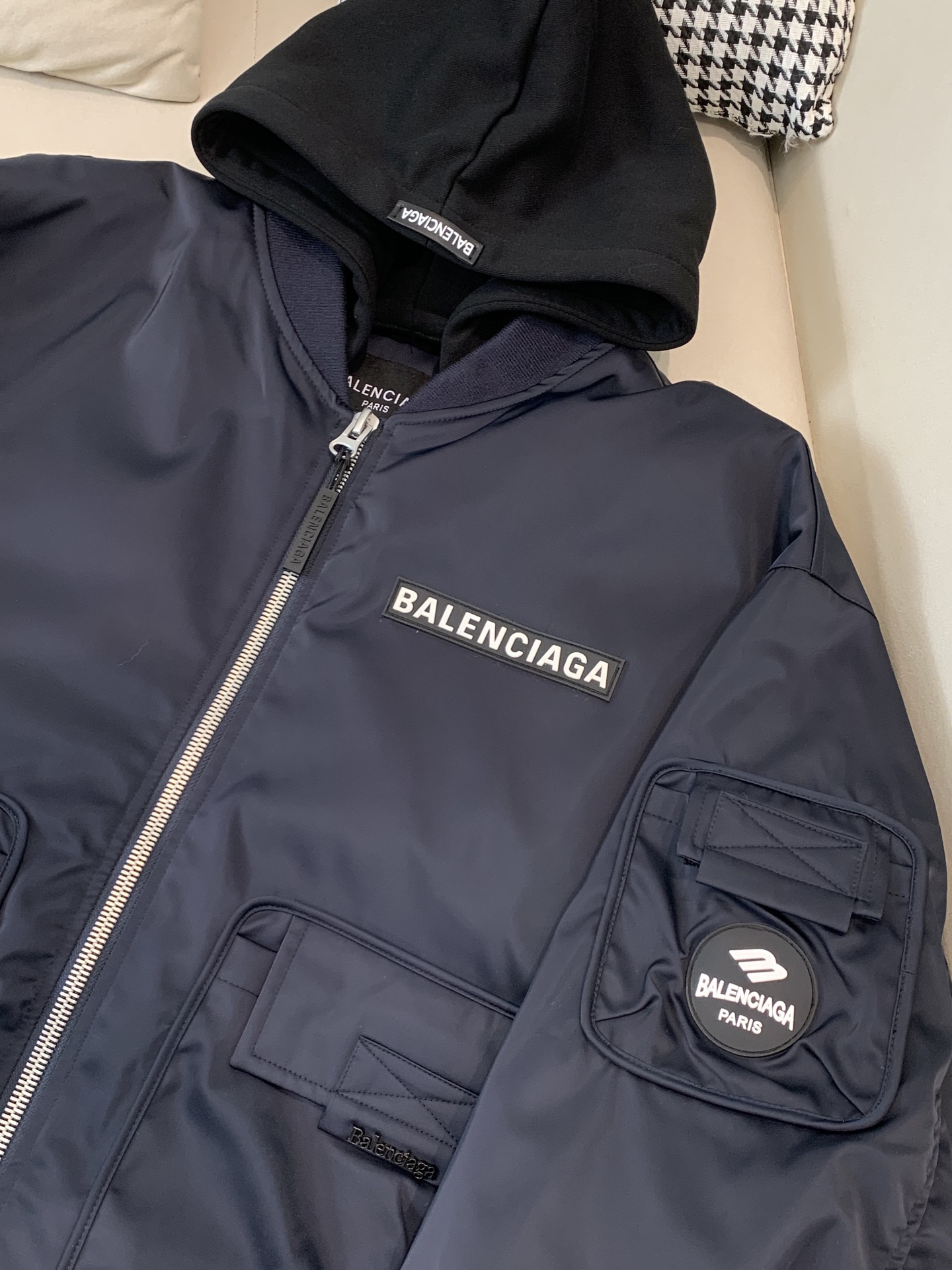 Balenciaga Down Jacket Goose Down Black Hooded S-m-xxxl
