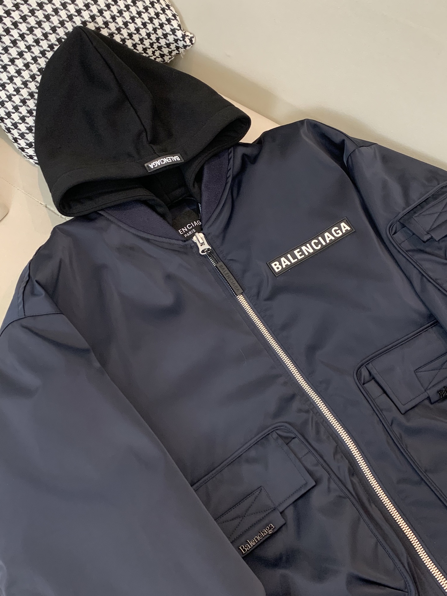 Balenciaga Down Jacket Goose Down Black Hooded S-m-xxxl