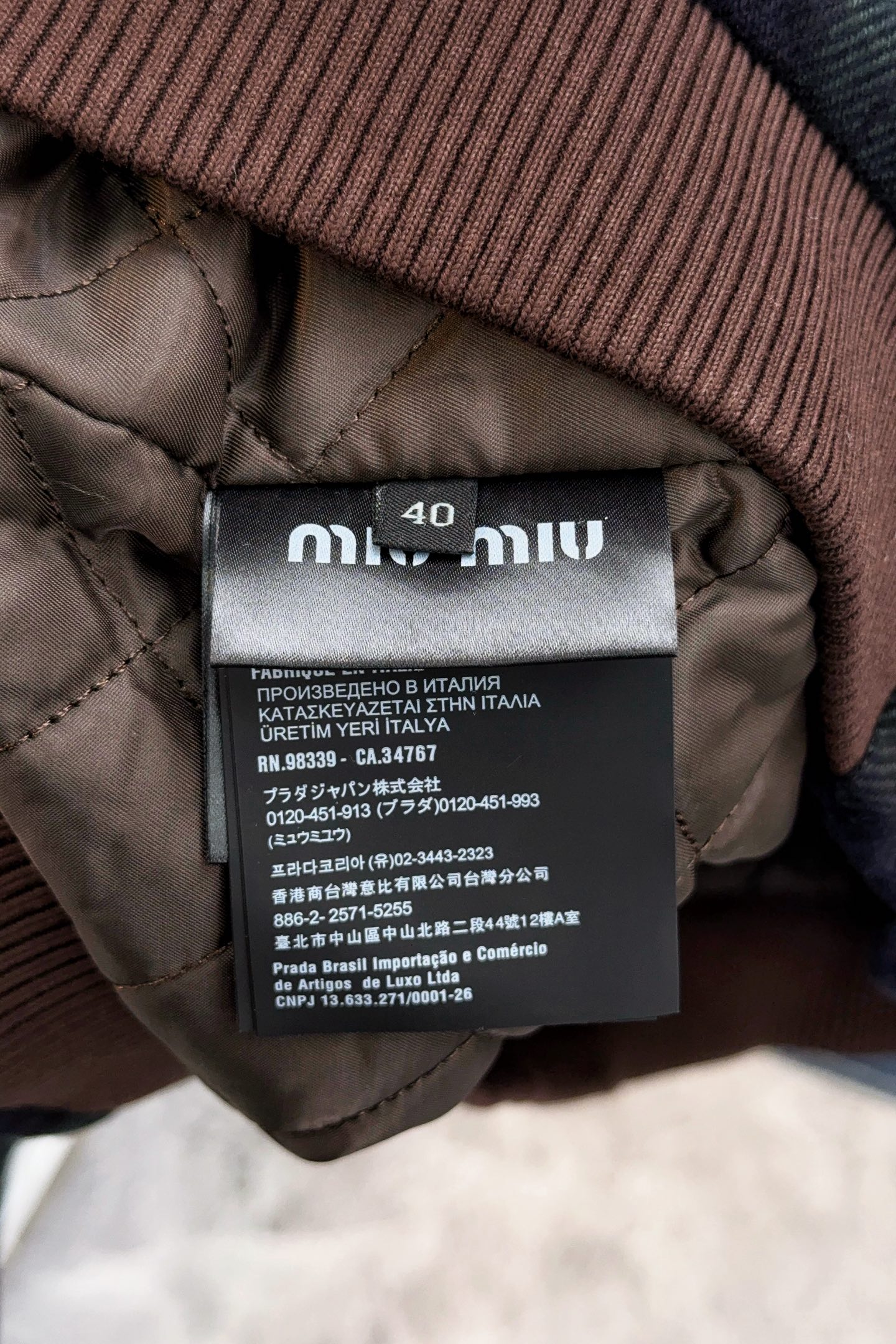 Miu Miu Jacket Cotton Loose Fit S-m