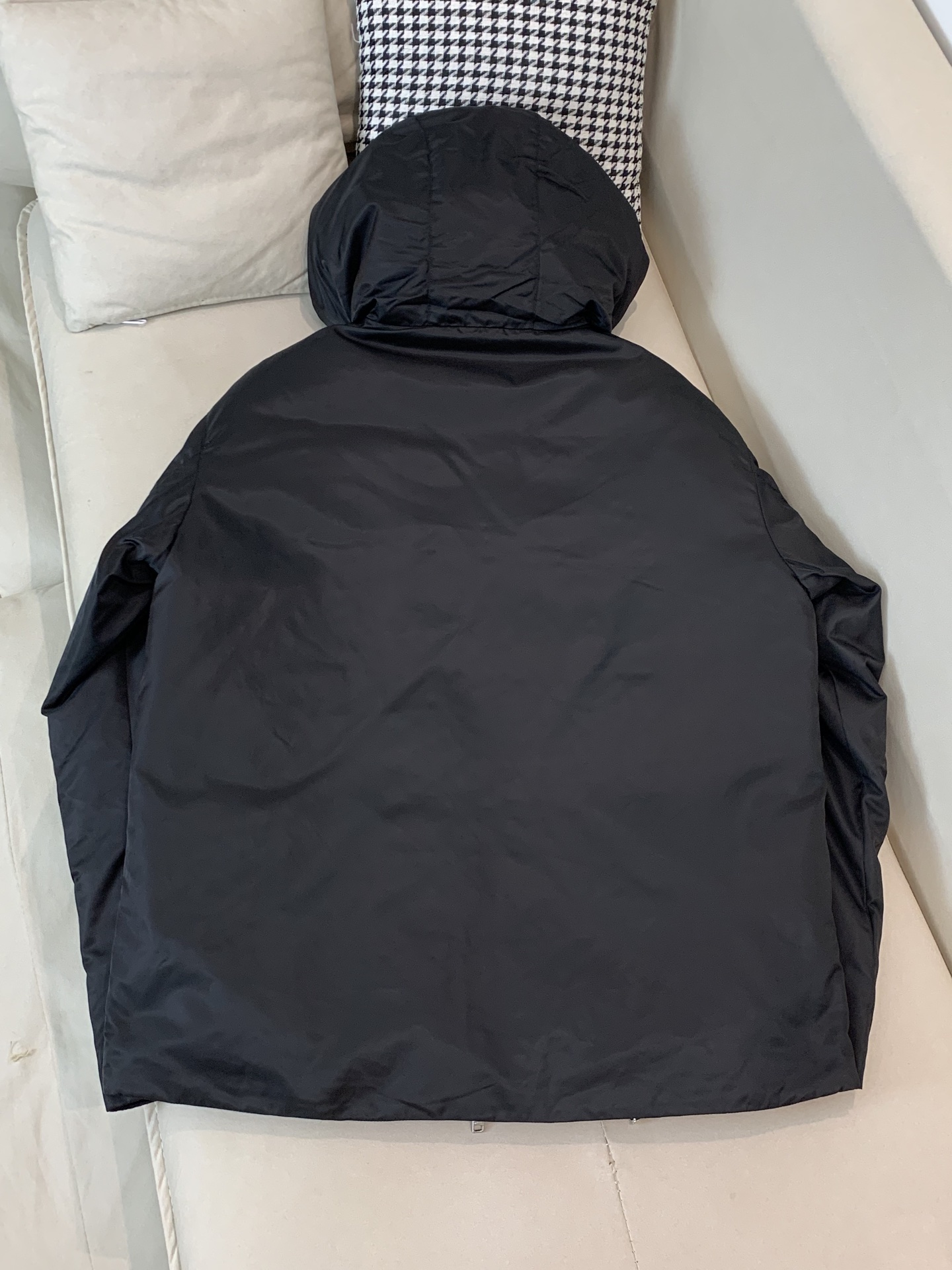 Prada Male Down Jacket Goose Down Black Hooded S-m-l