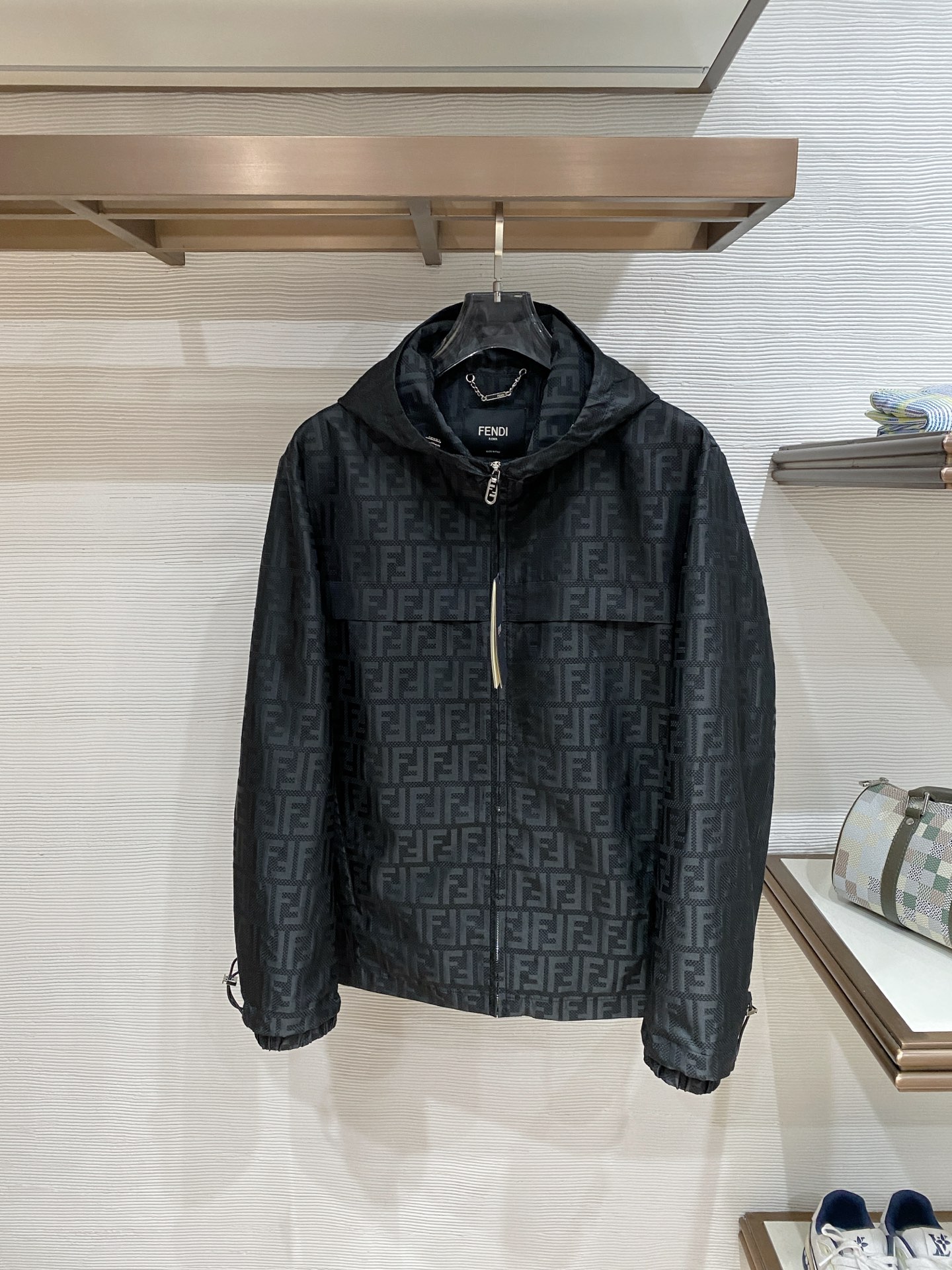 Fendi Jacket Black Hooded S