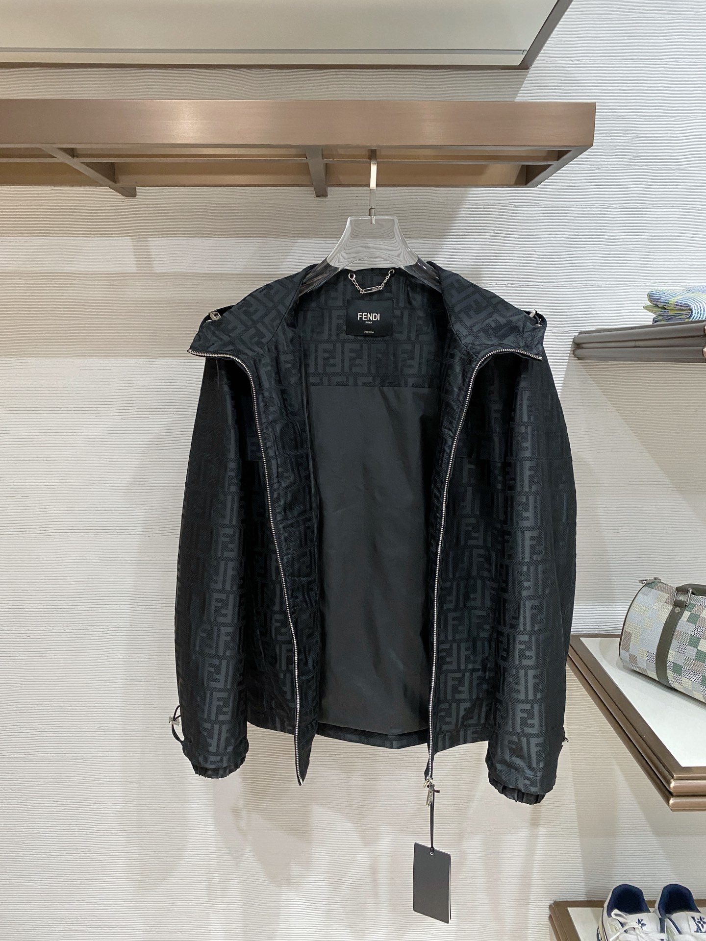 Fendi Jacket Black Hooded S