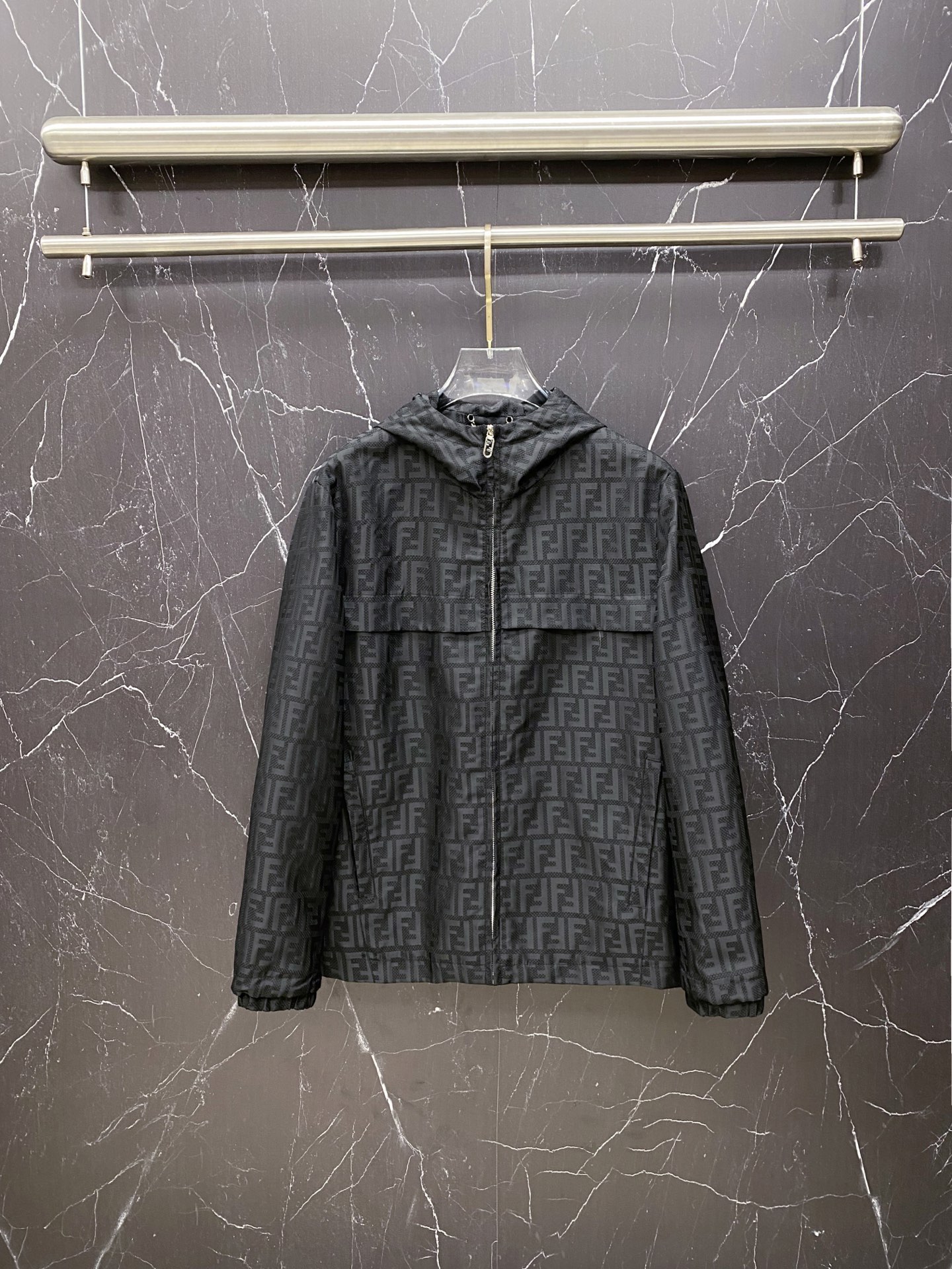 Fendi Jacket Black Hooded S