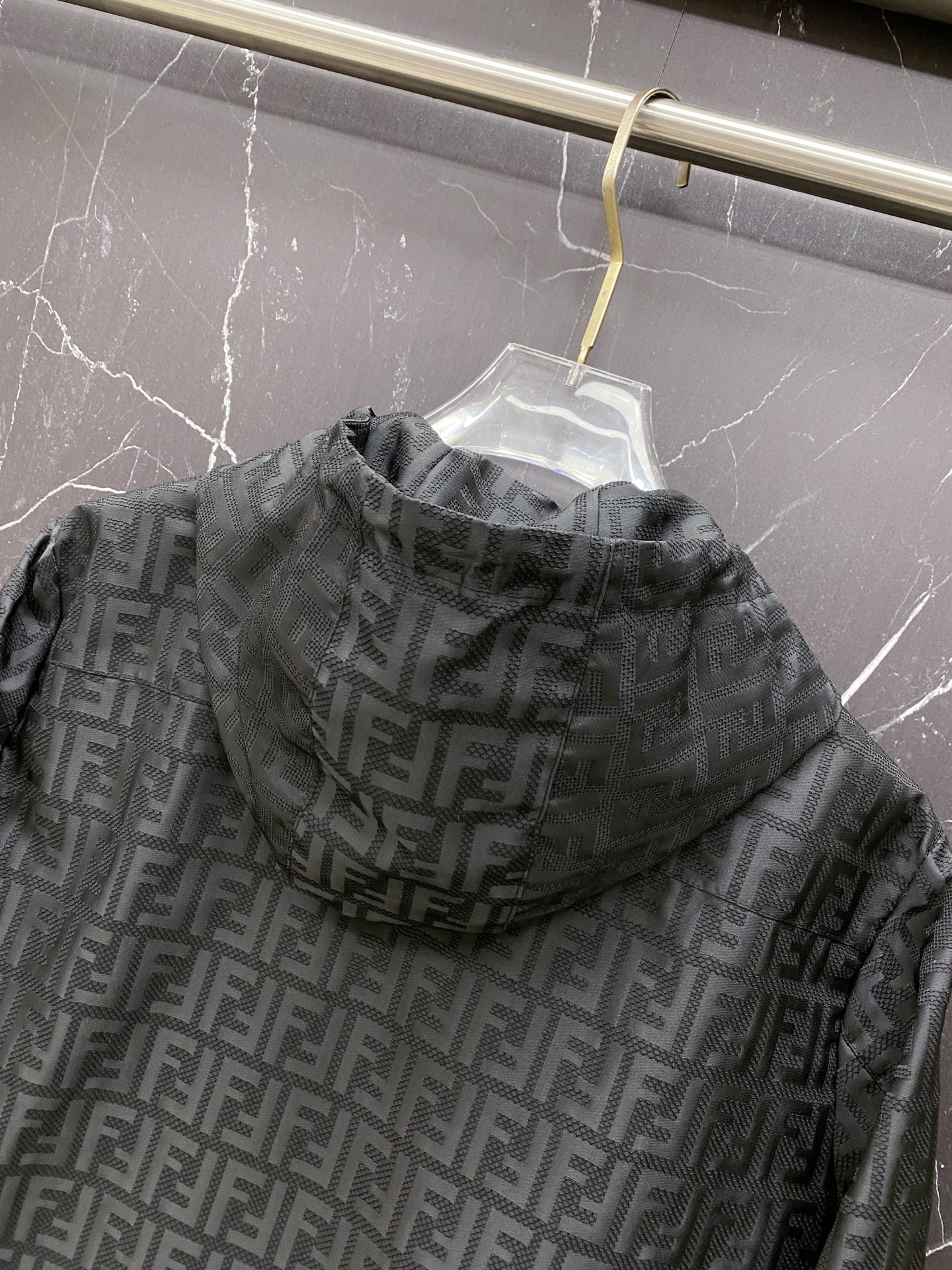 Fendi Jacket Black Hooded S