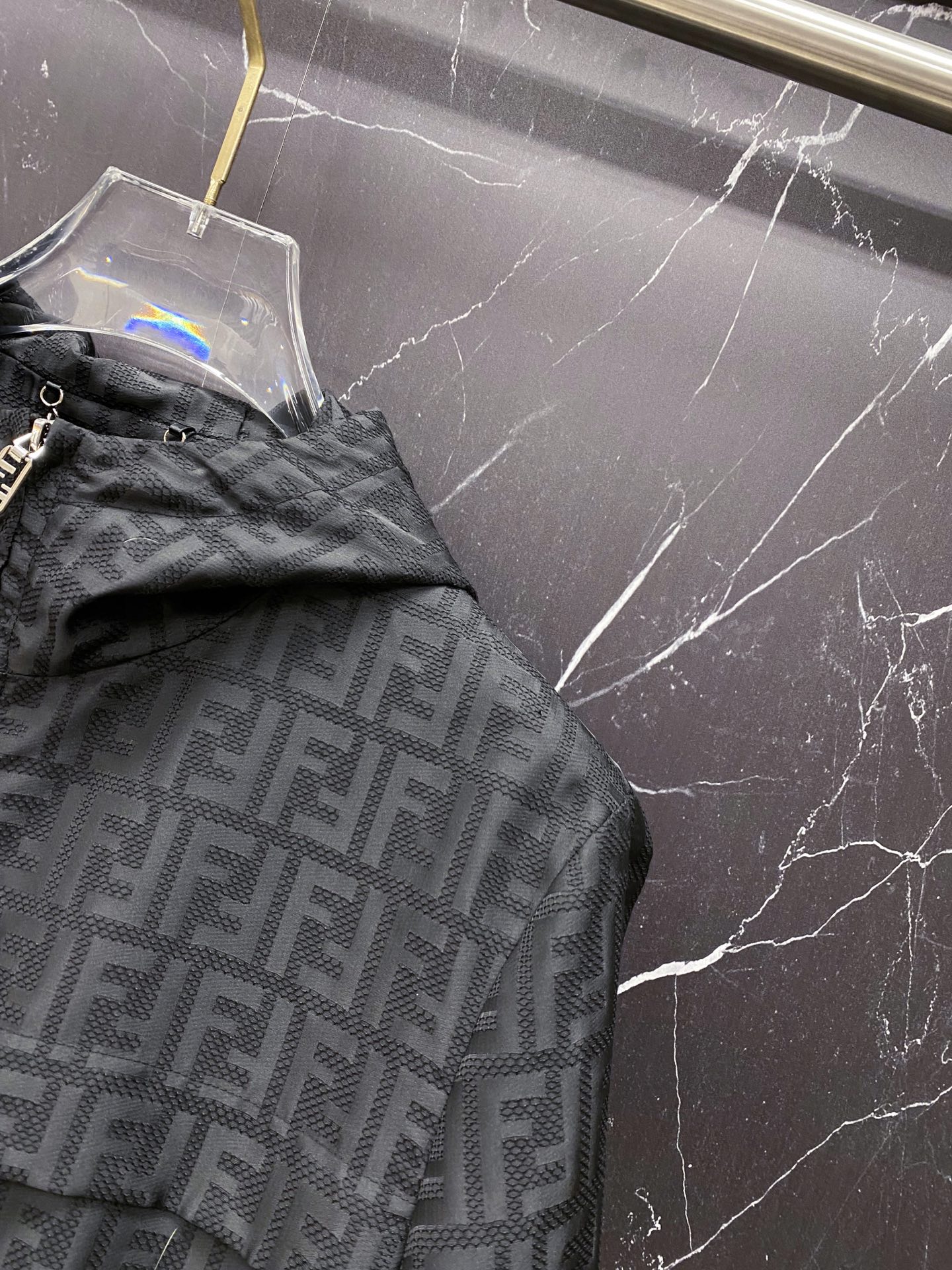 Fendi Jacket Black Hooded S
