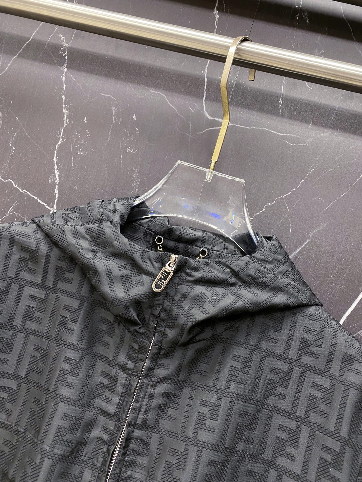 Fendi Jacket Black Hooded S