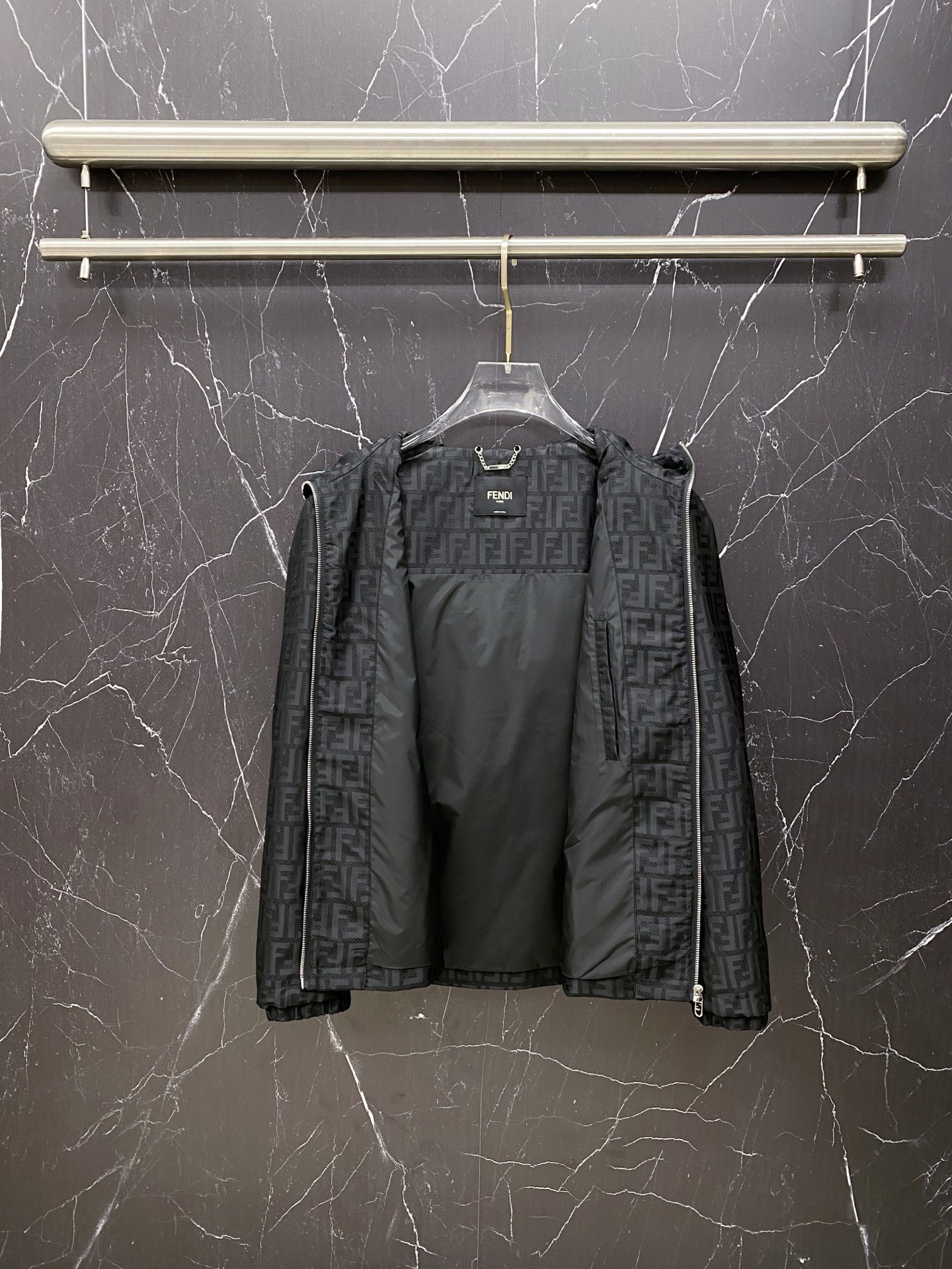 Fendi Jacket Black Hooded S