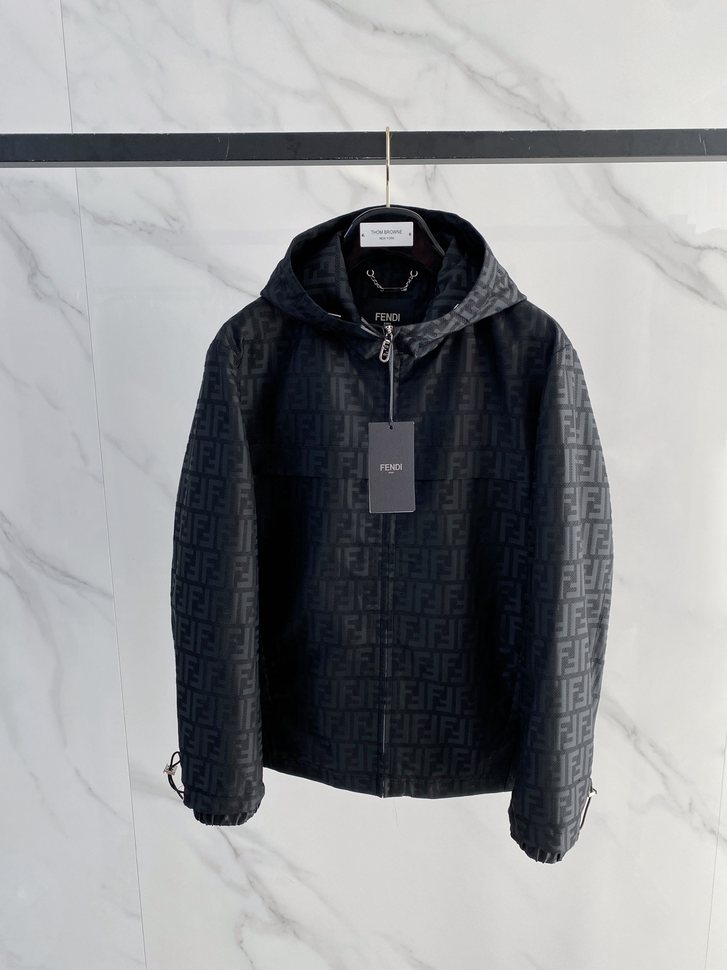 Fendi Jacket Black Hooded S