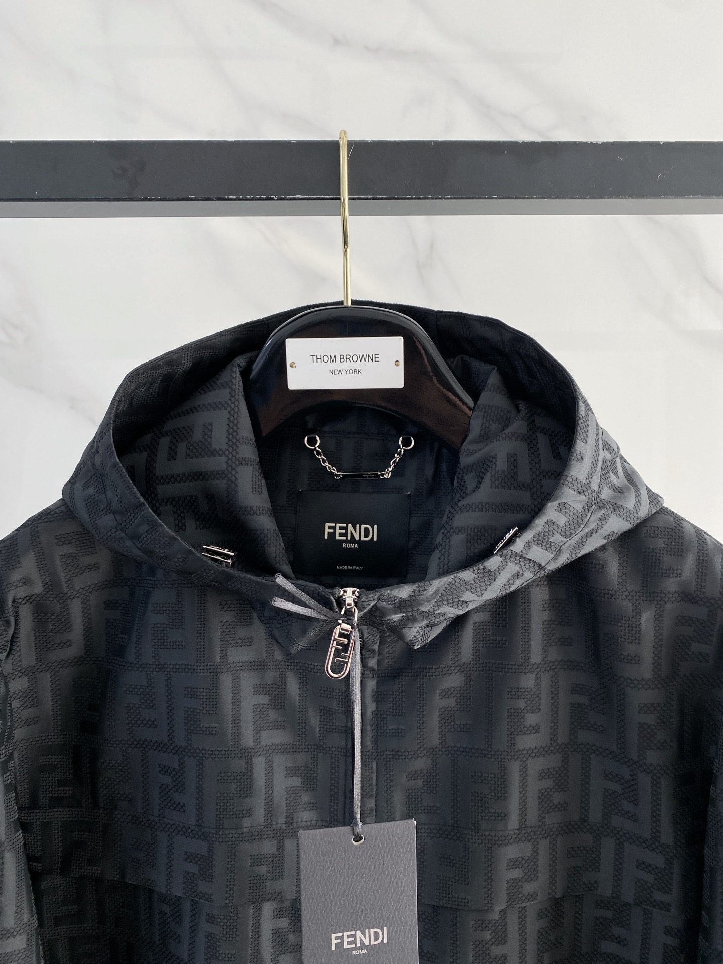 Fendi Jacket Black Hooded S