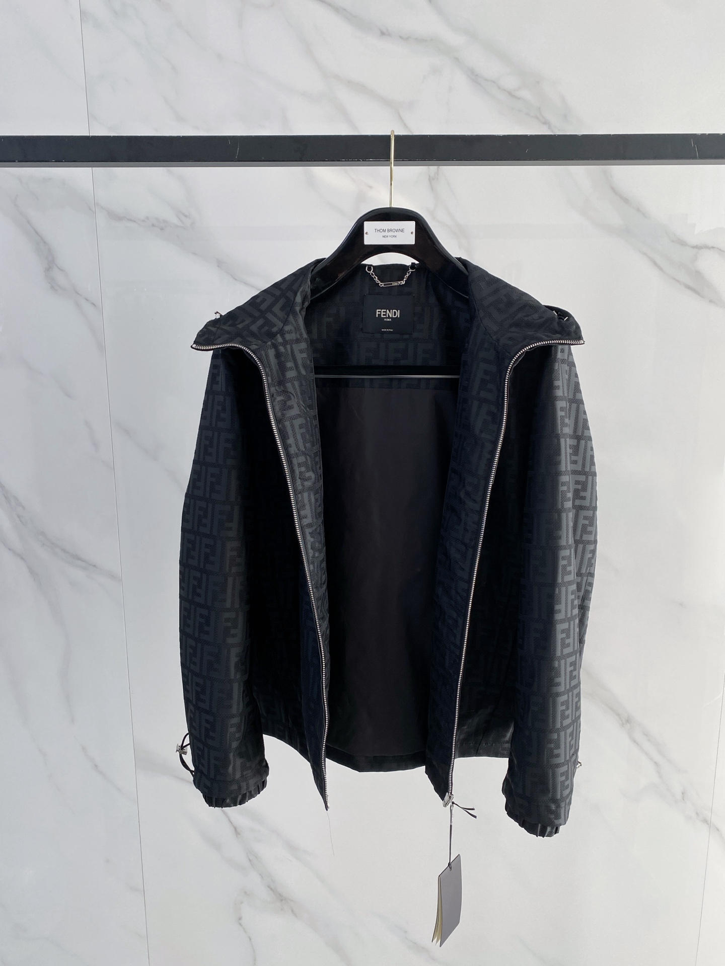 Fendi Jacket Black Hooded S