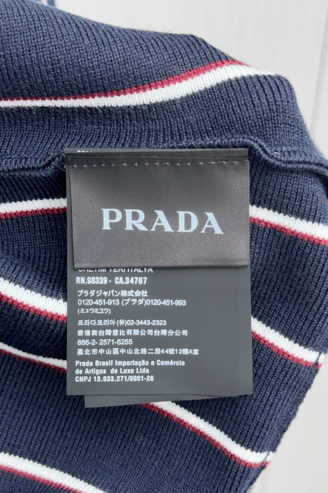 Prada Basic Clothing Cotton White Striped M-xl