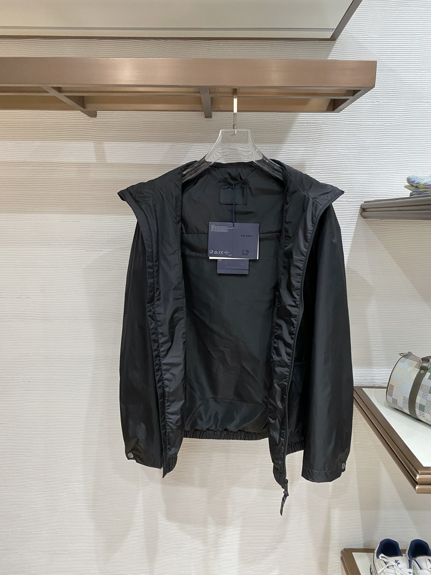 Prada Jacket Black Hooded S