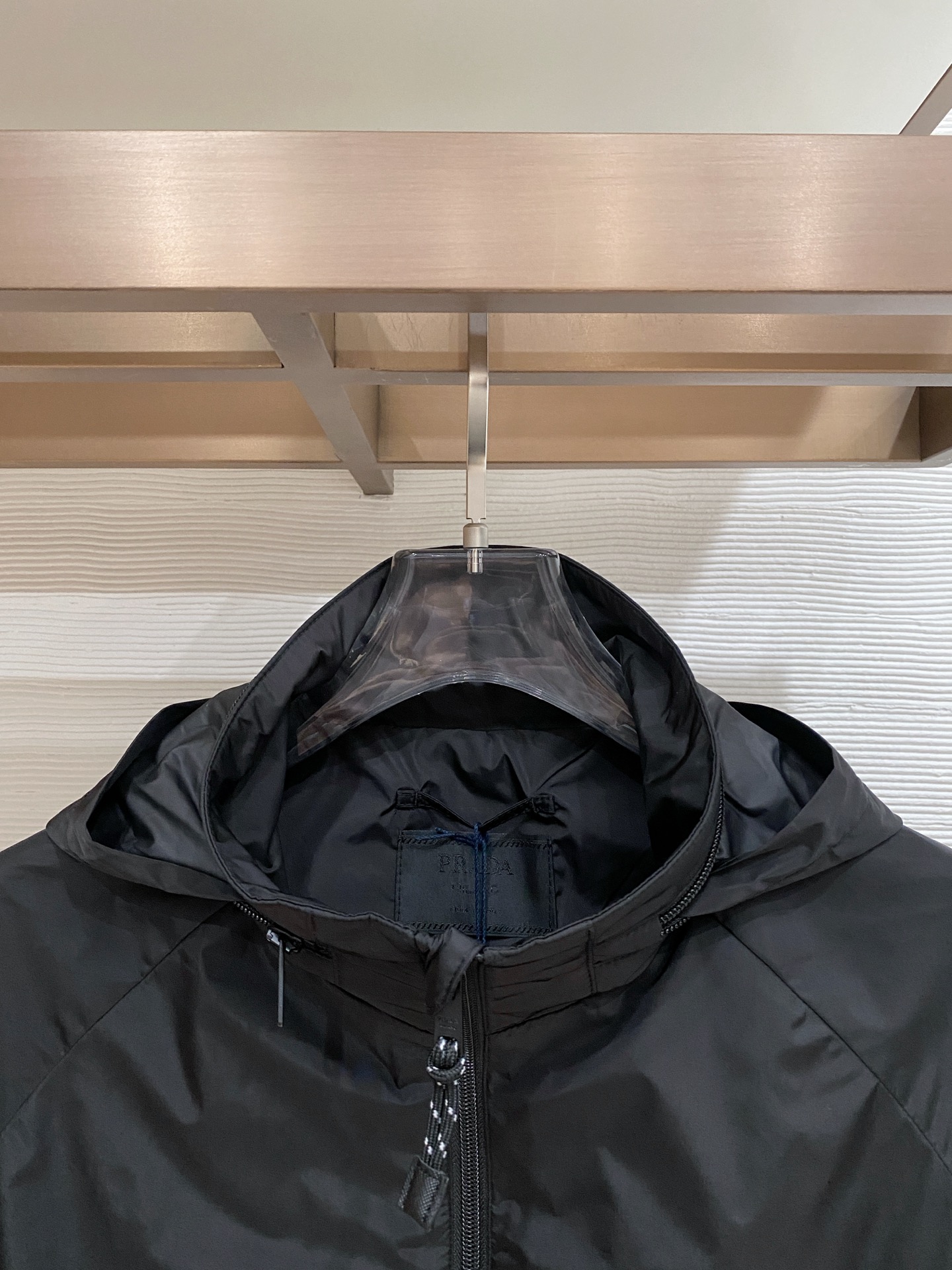 Prada Jacket Black Hooded S