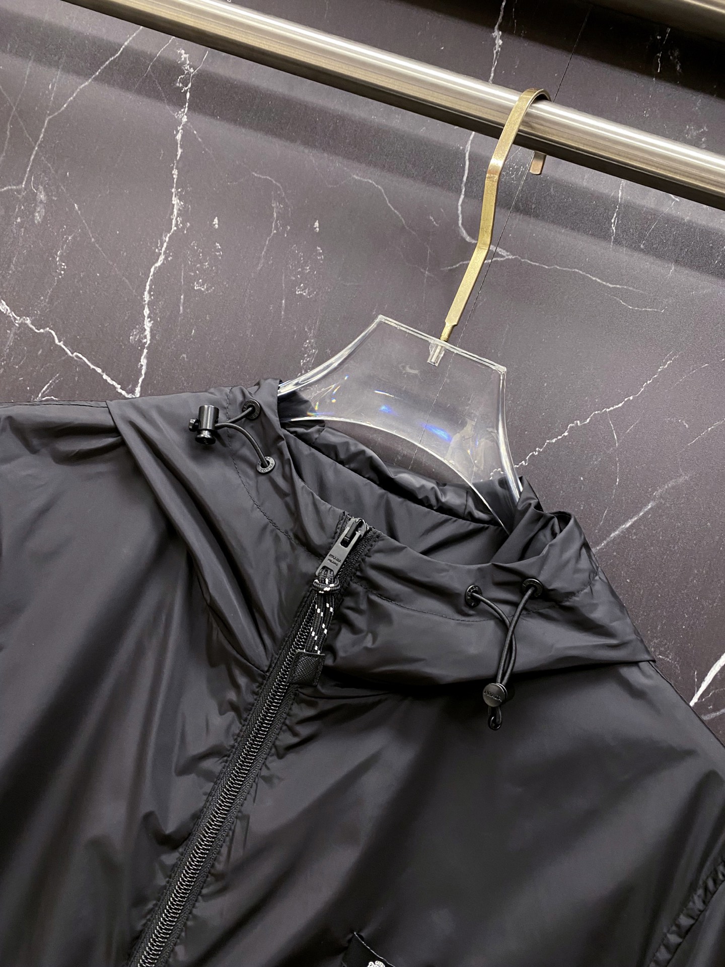 Prada Jacket Black Hooded S