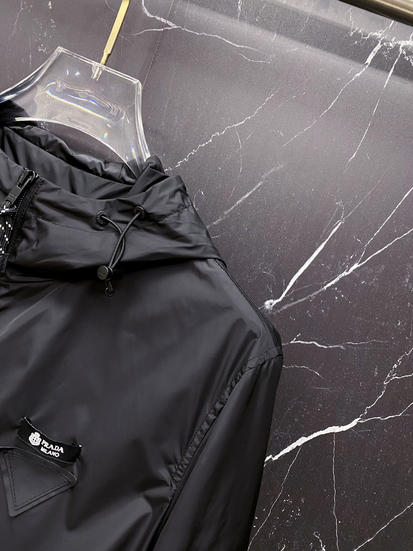Prada Jacket Black Hooded S