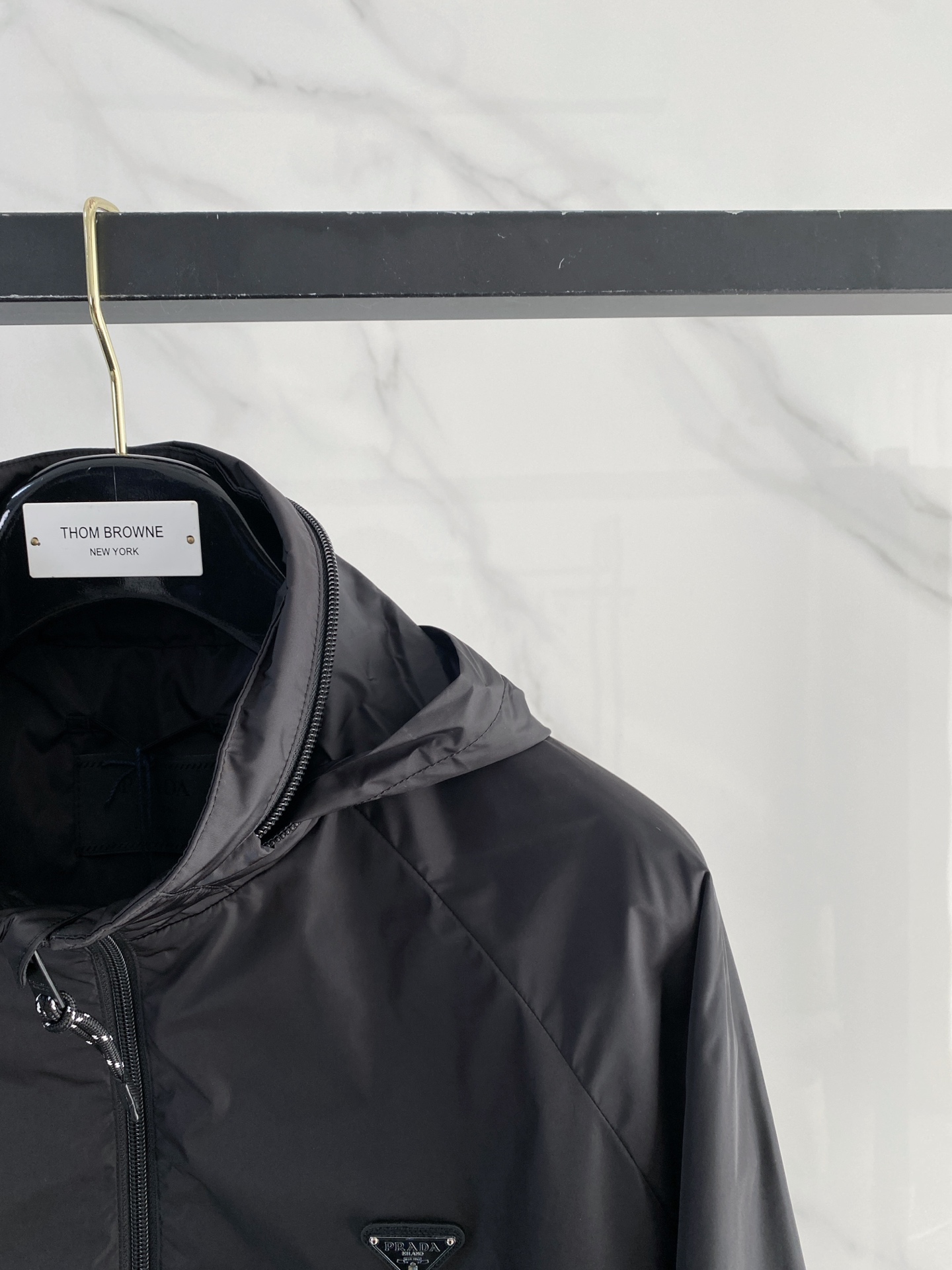 Prada Jacket Black Hooded S