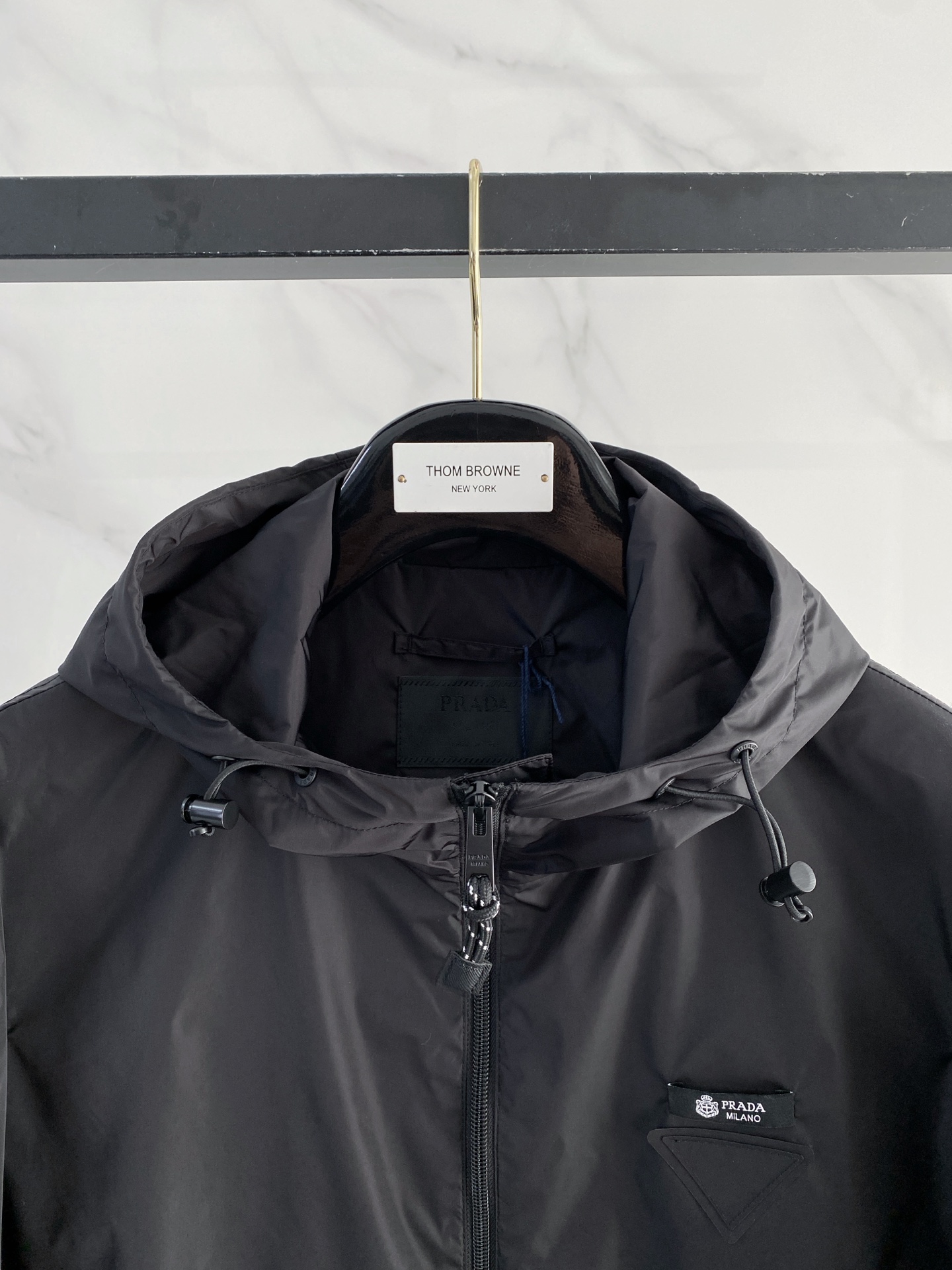 Prada Jacket Black Hooded S