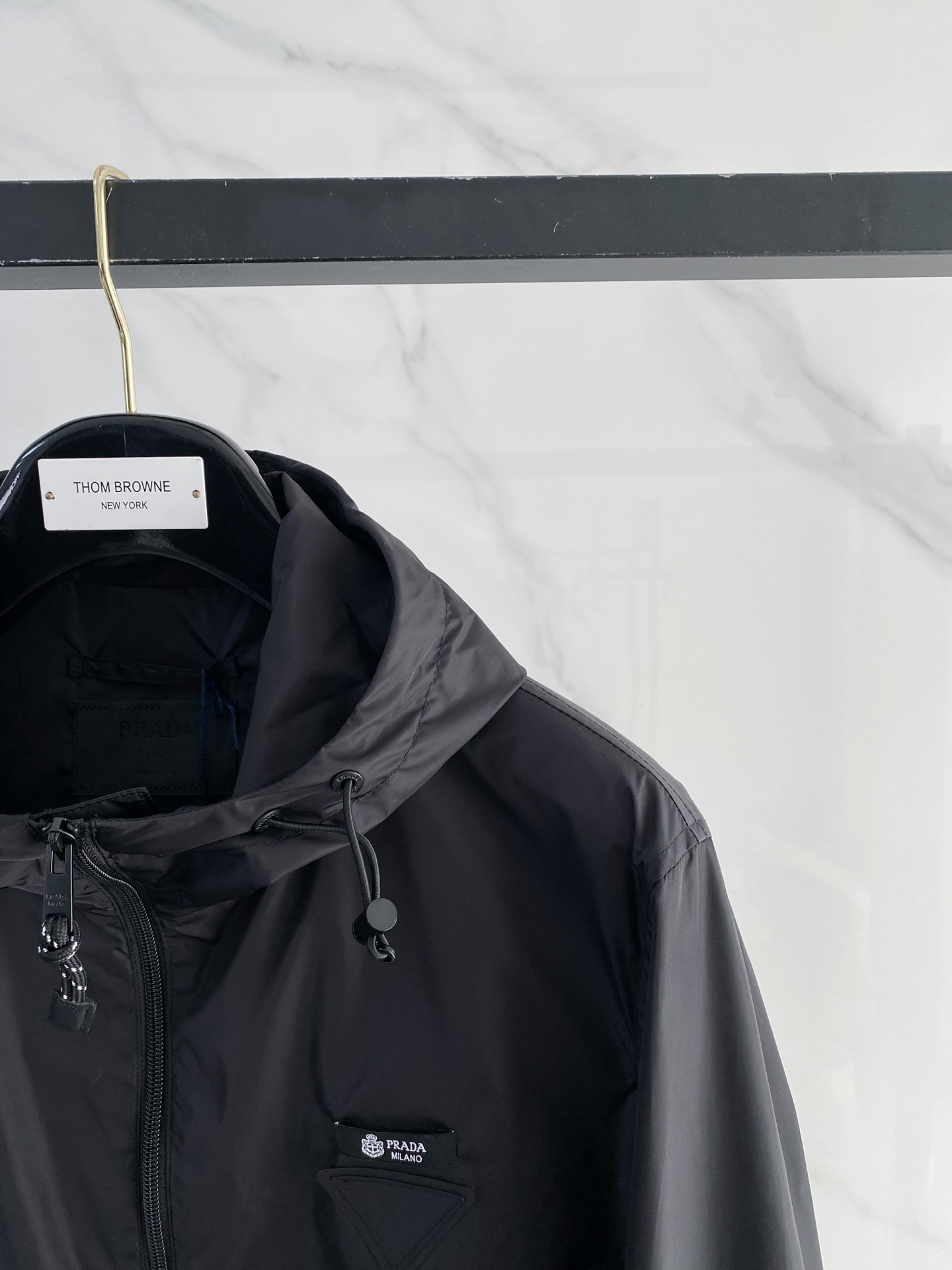 Prada Jacket Black Hooded S