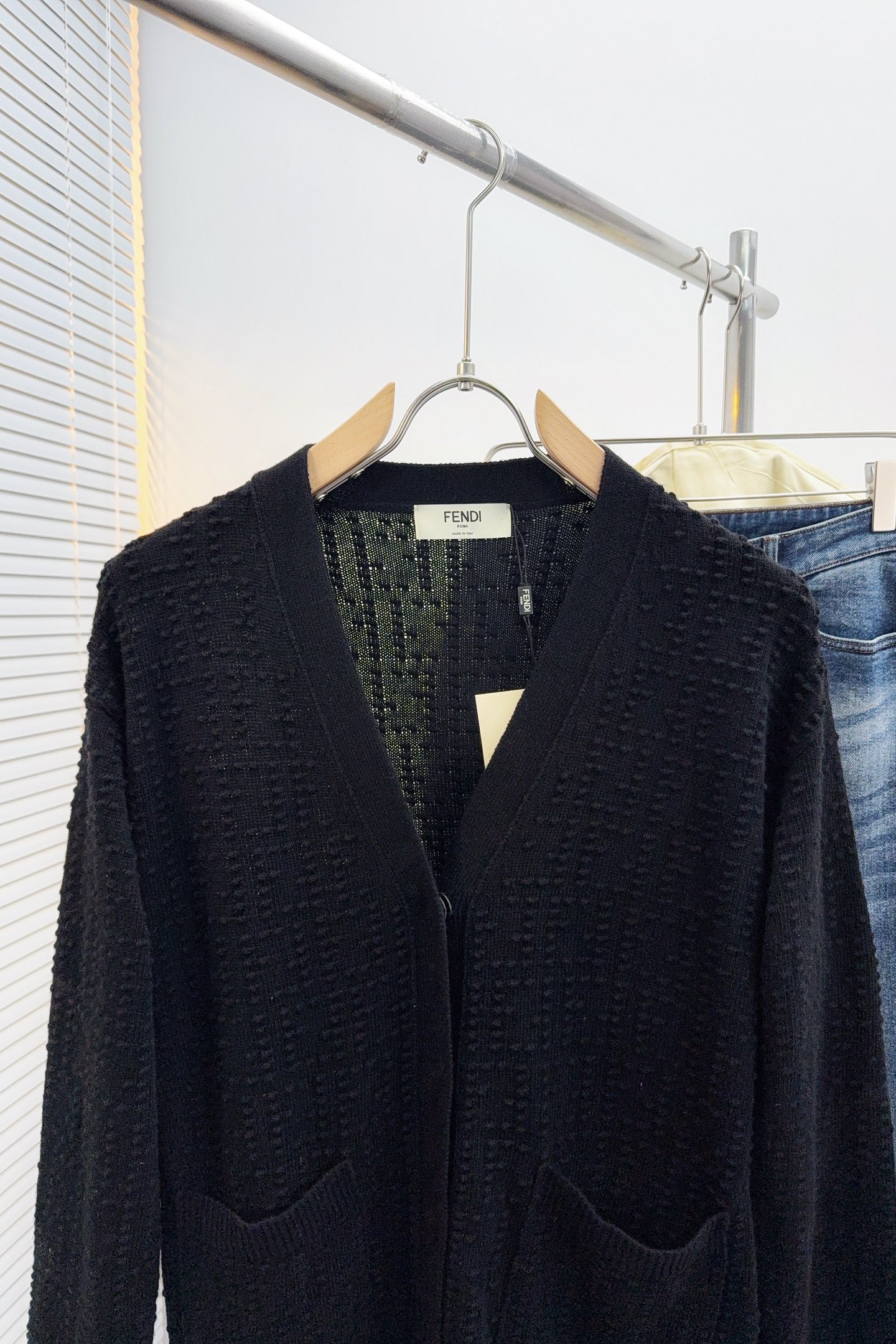 Fendi Basic Clothing Wool Black Loose Fit S