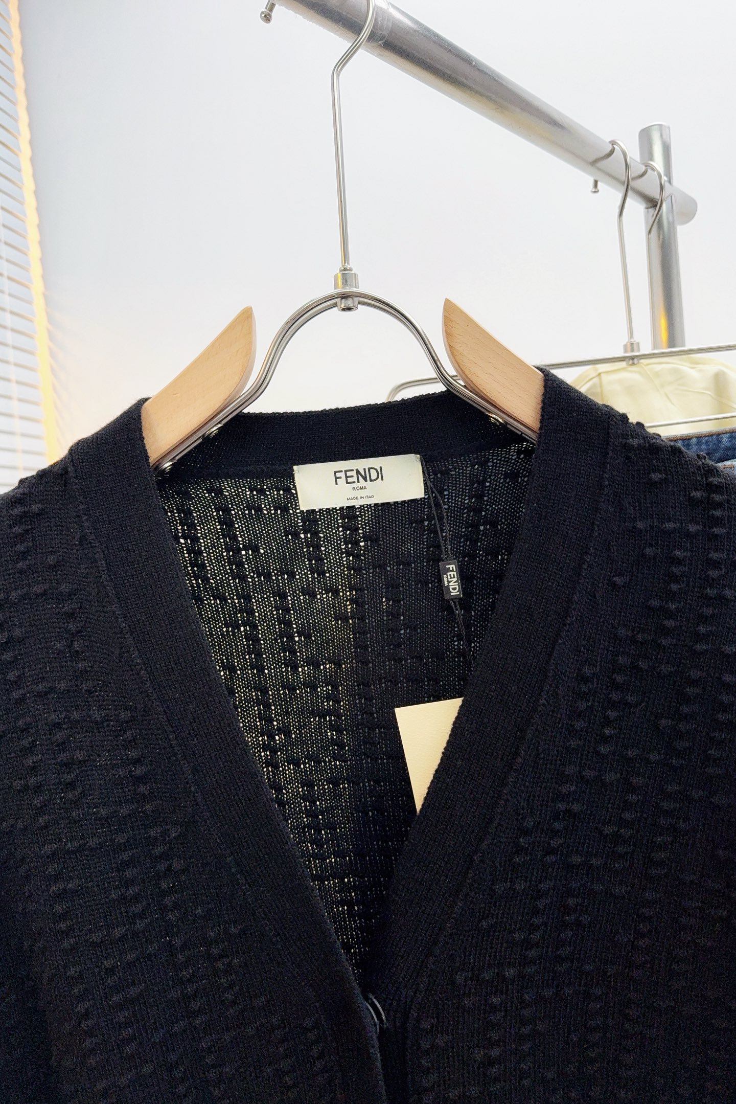 Fendi Basic Clothing Wool Black Loose Fit S