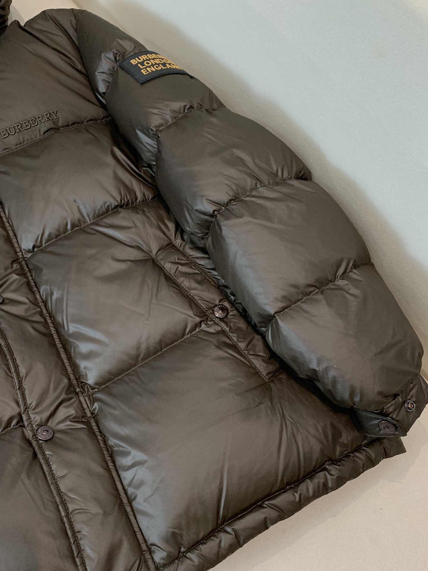 Burberry Down Jacket Black Hooded L
