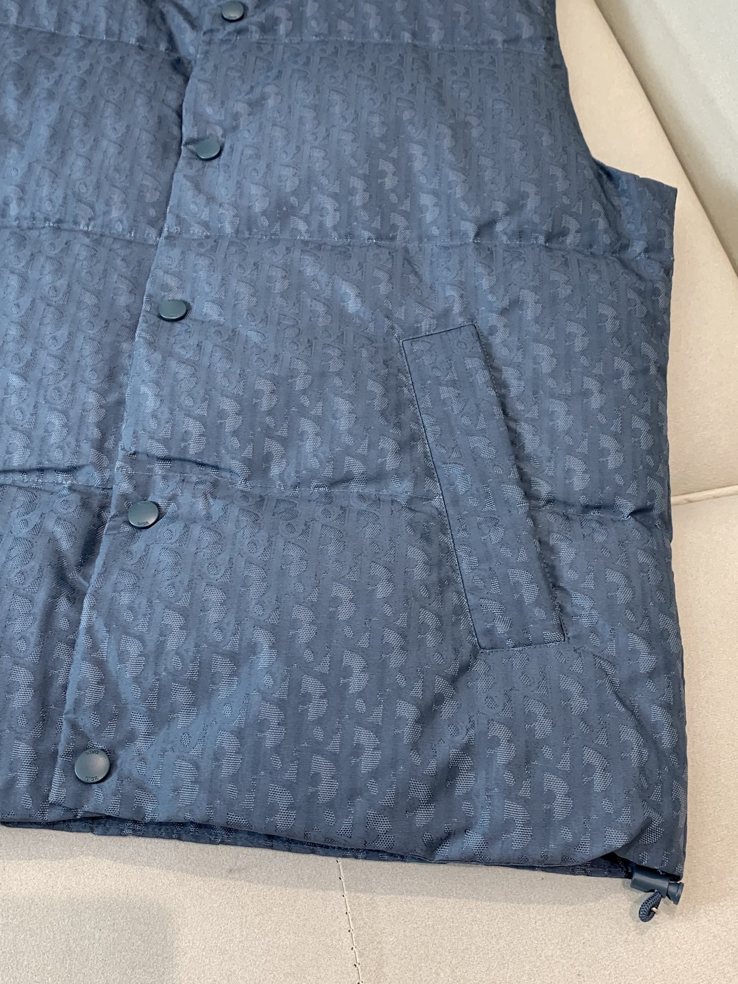 Dior Down Vest White Duck Down Black Printed S-l