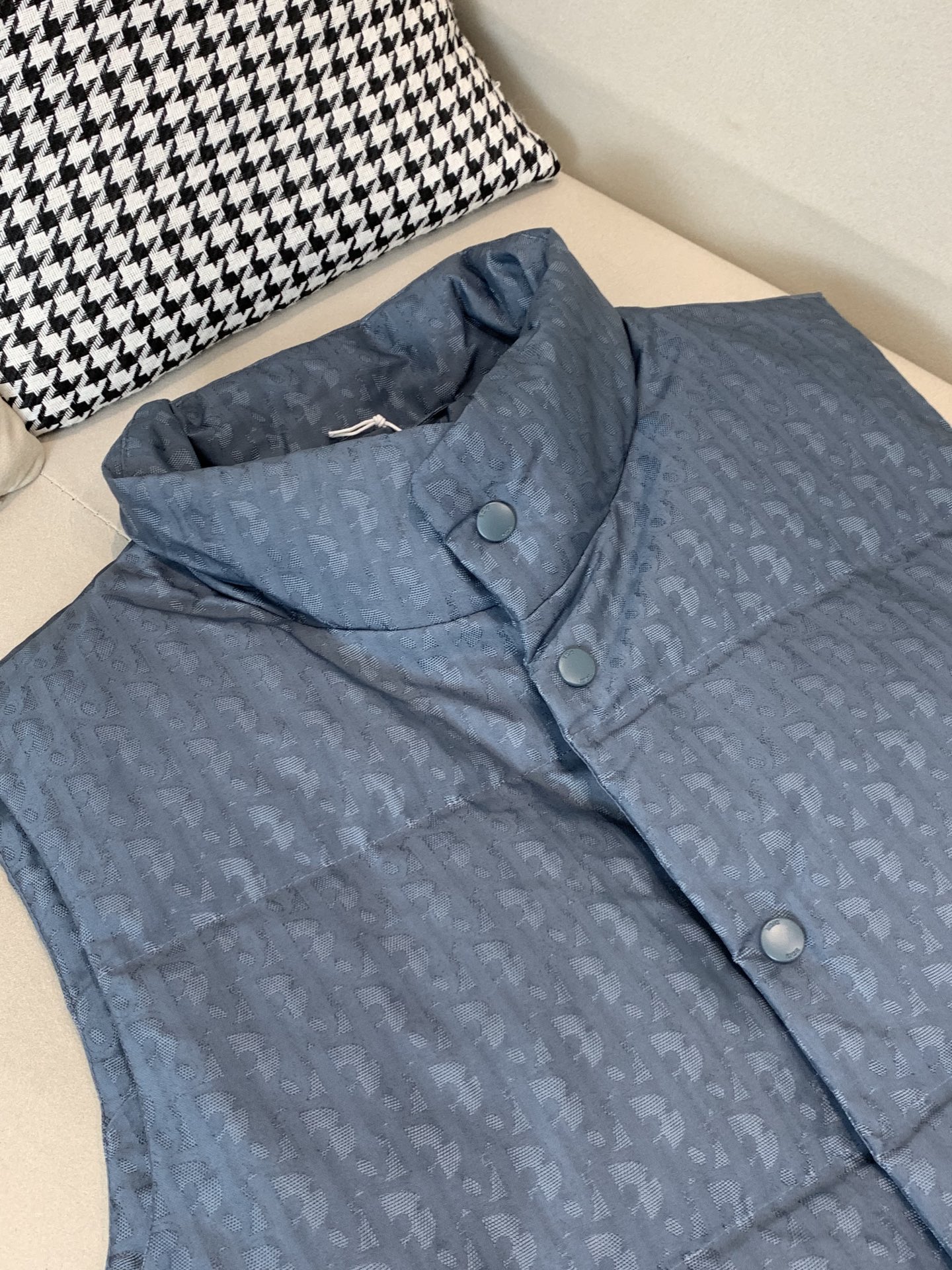 Dior Down Vest White Duck Down Black Printed S-l