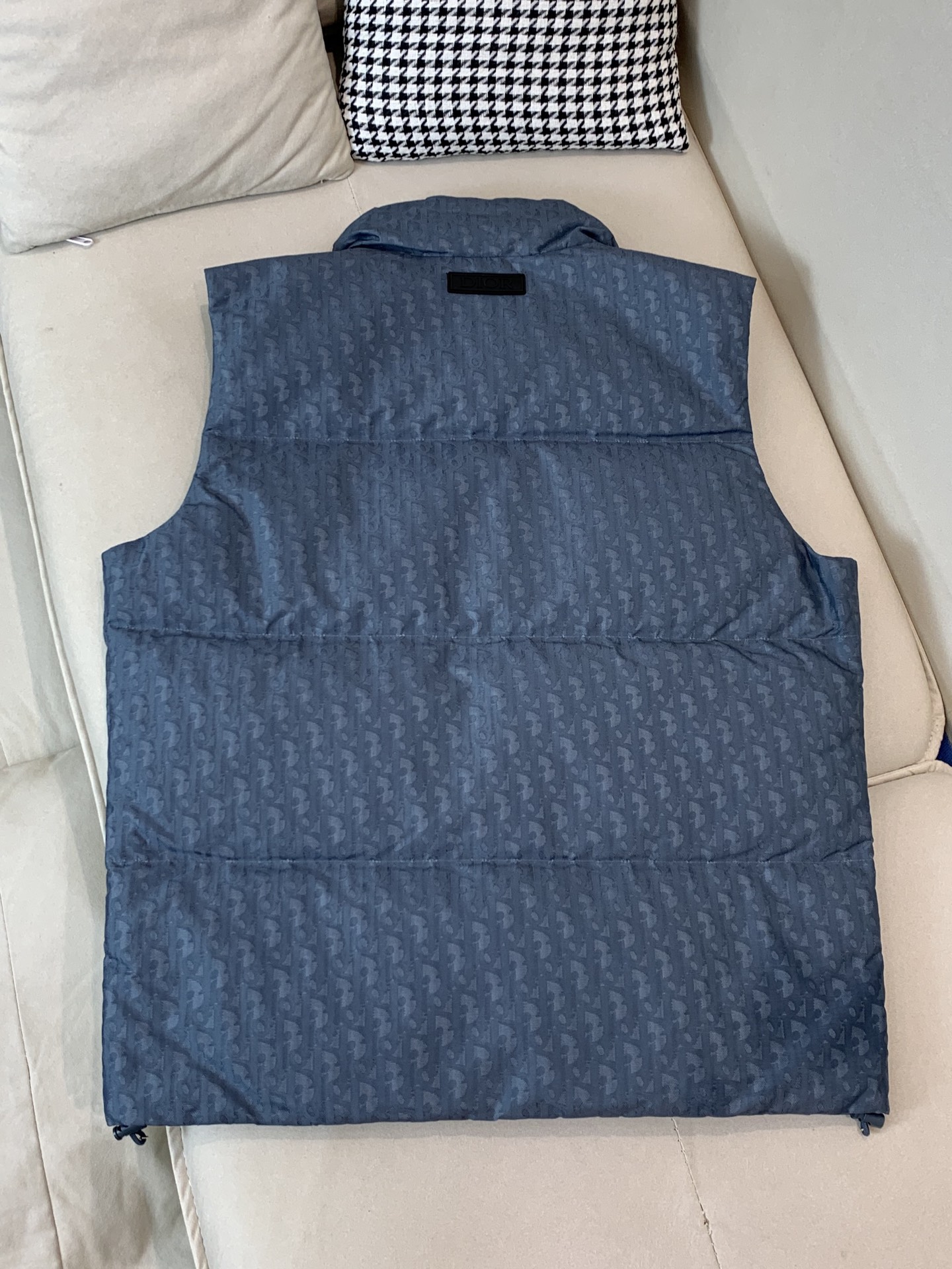 Dior Down Vest White Duck Down Black Printed S-l