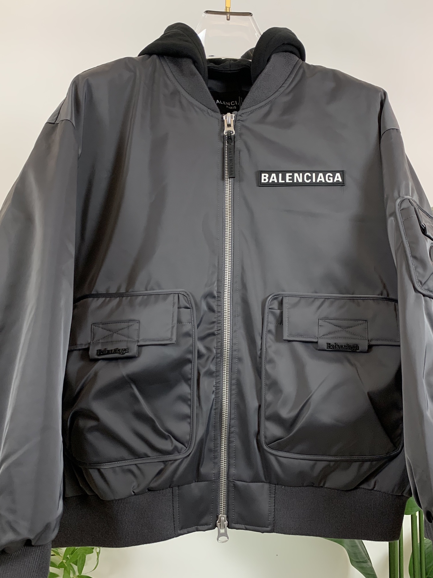 Balenciaga Down Jacket Goose Down Black Hooded S-m-xxxl
