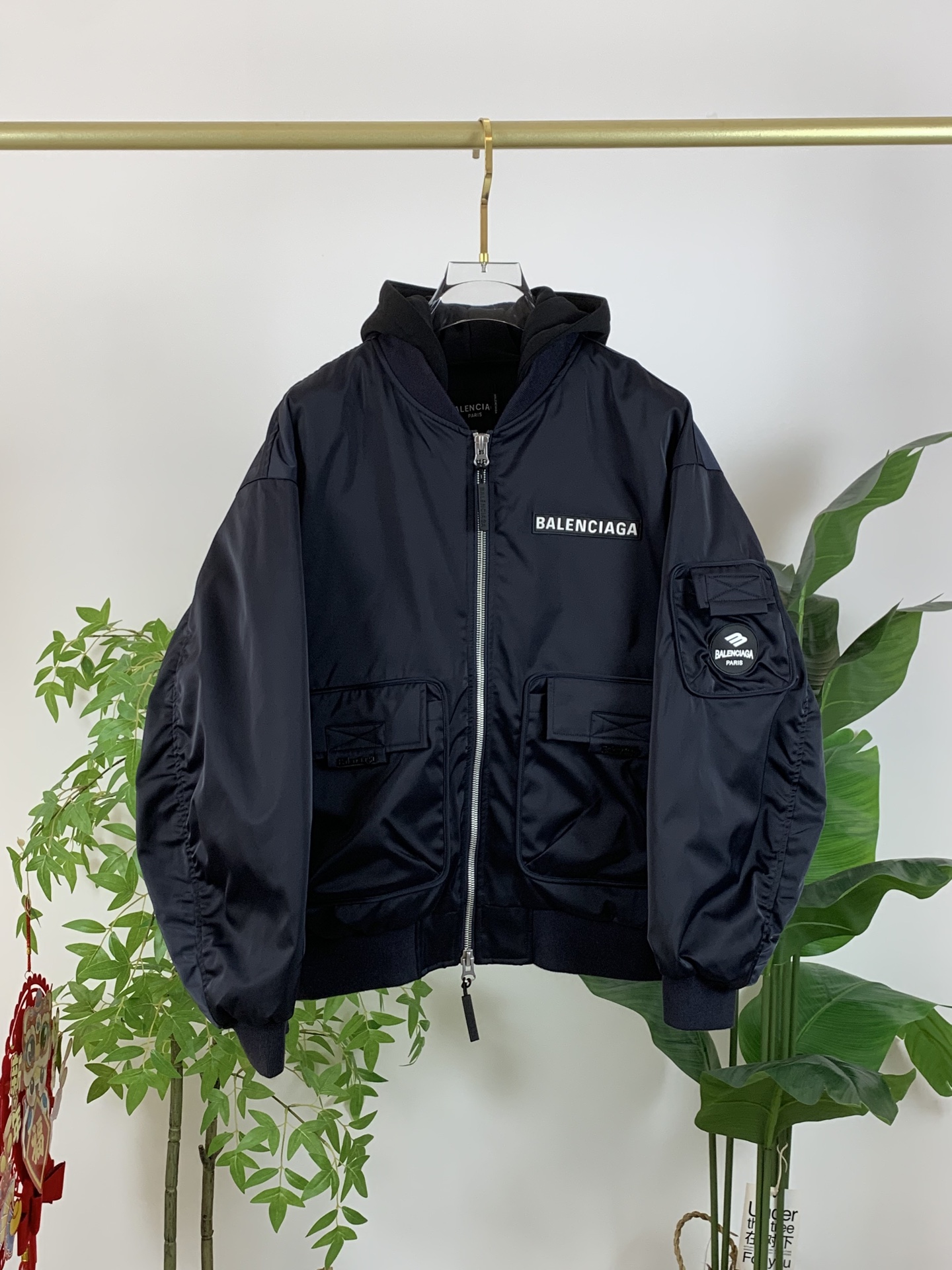 Balenciaga Down Jacket Goose Down Black Hooded S-m-xxxl
