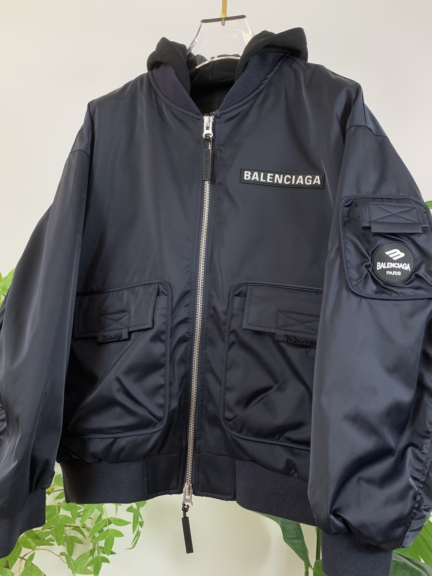 Balenciaga Down Jacket Goose Down Black Hooded S-m-xxxl