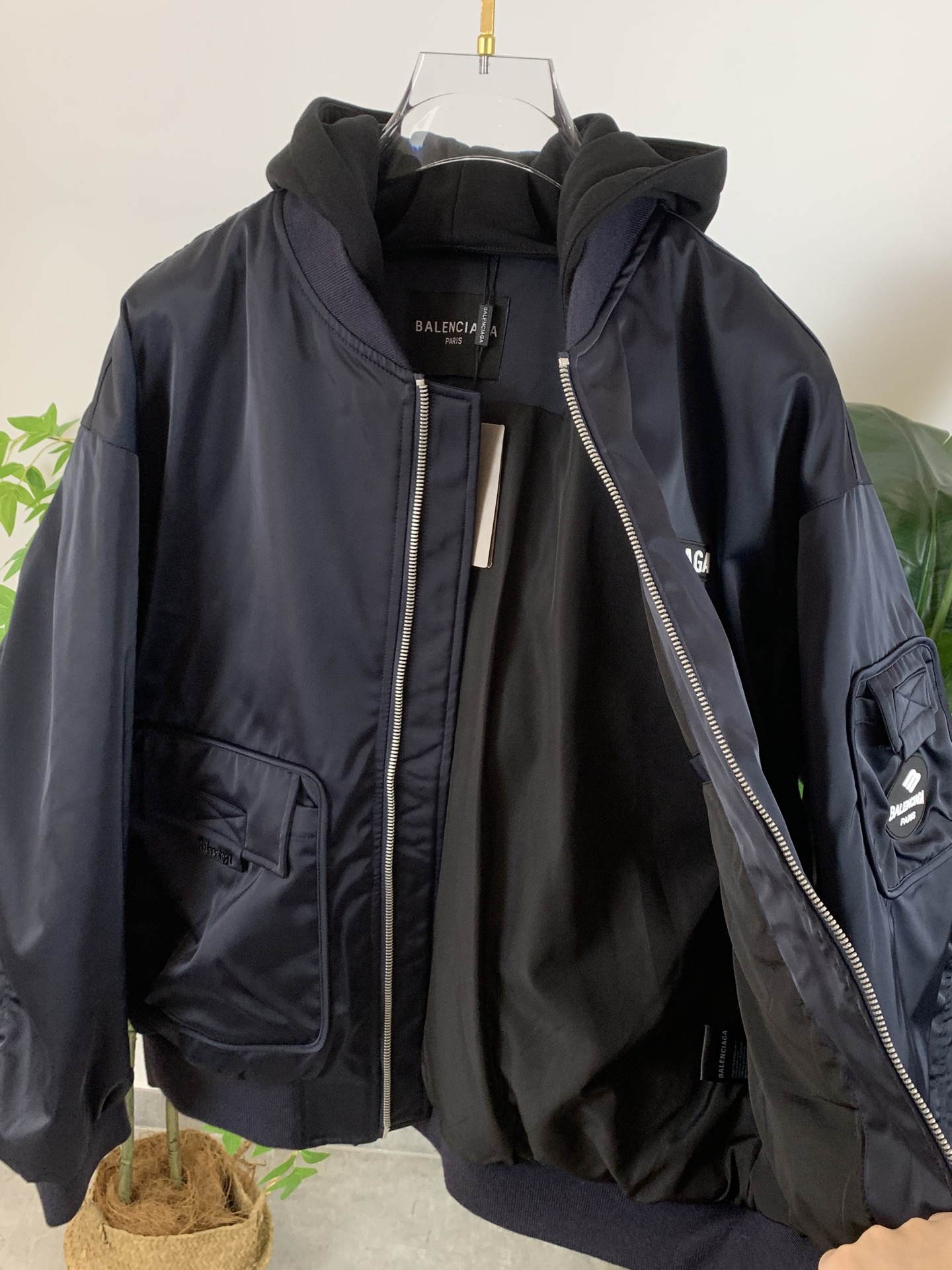 Balenciaga Down Jacket Goose Down Black Hooded S-m-xxxl