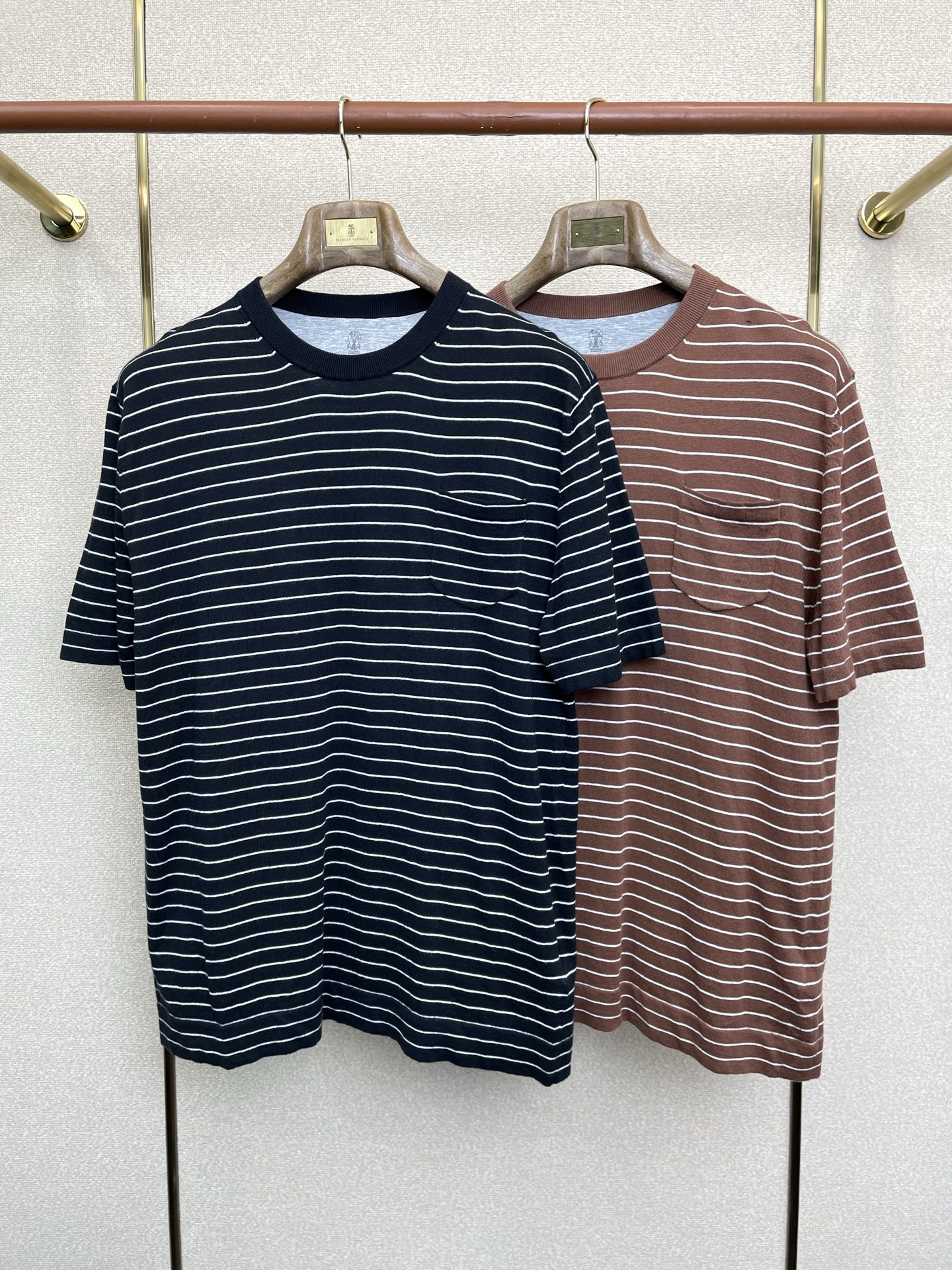 Brunello Cucinelli Male Basic Clothing Striped L
