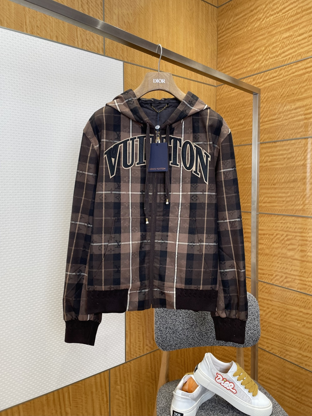 Louis Vuitton Jacket Wool Brown Hooded S-m-l-48