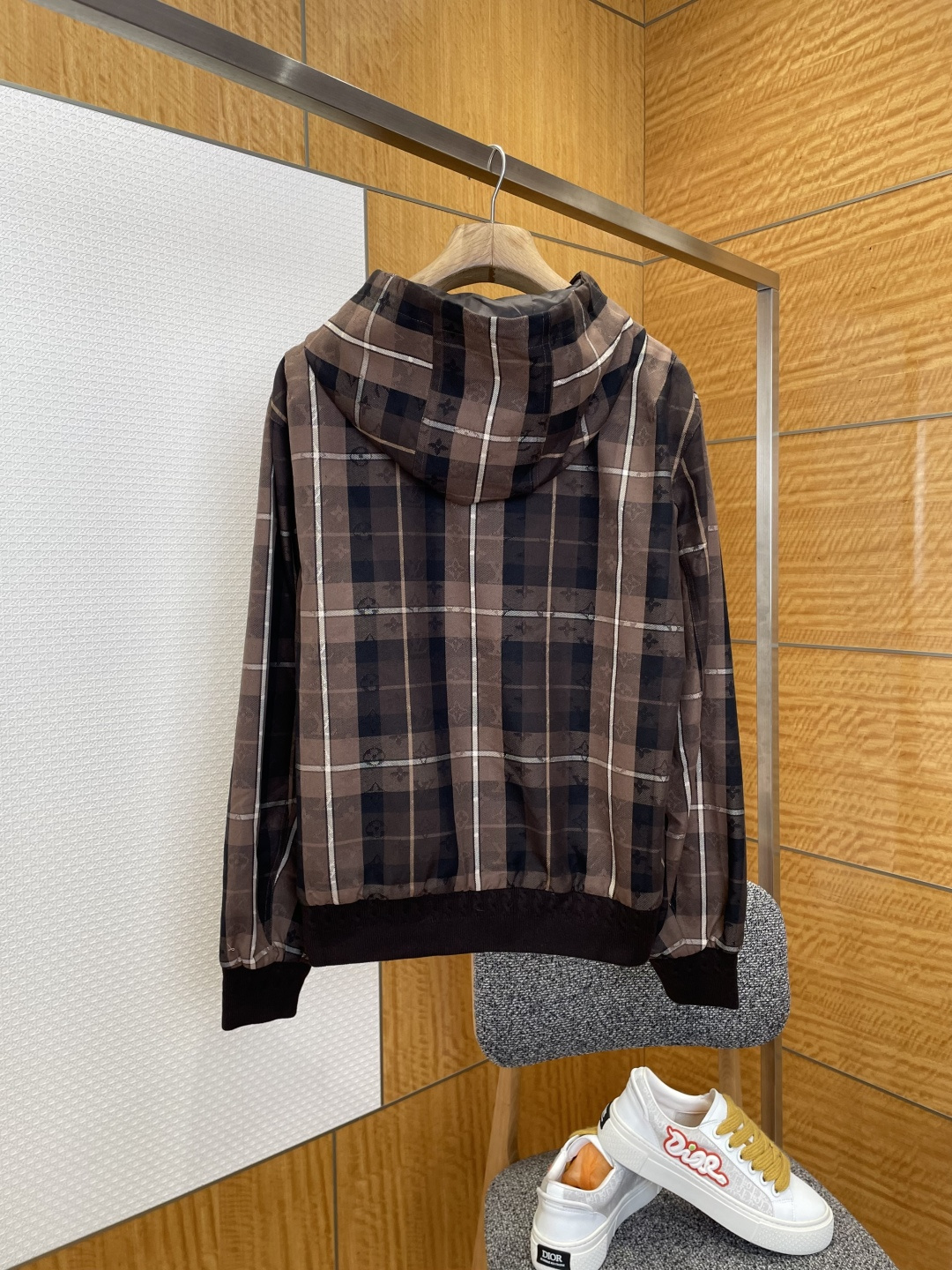Louis Vuitton Jacket Wool Brown Hooded S-m-l-48