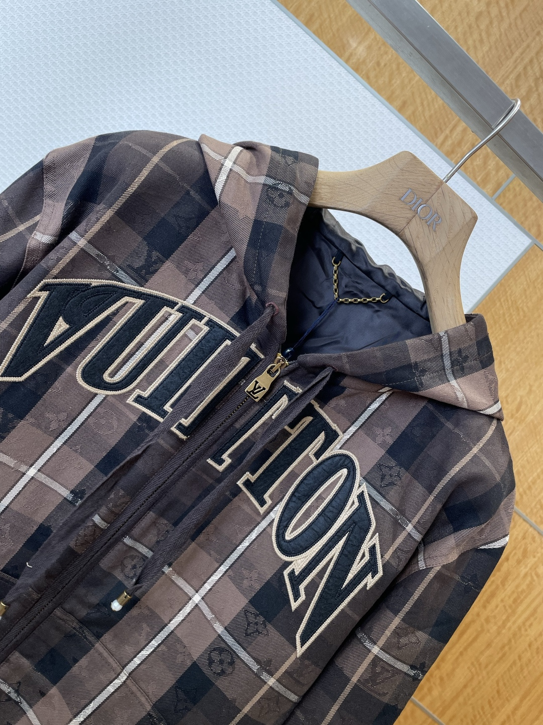 Louis Vuitton Jacket Wool Brown Hooded S-m-l-48