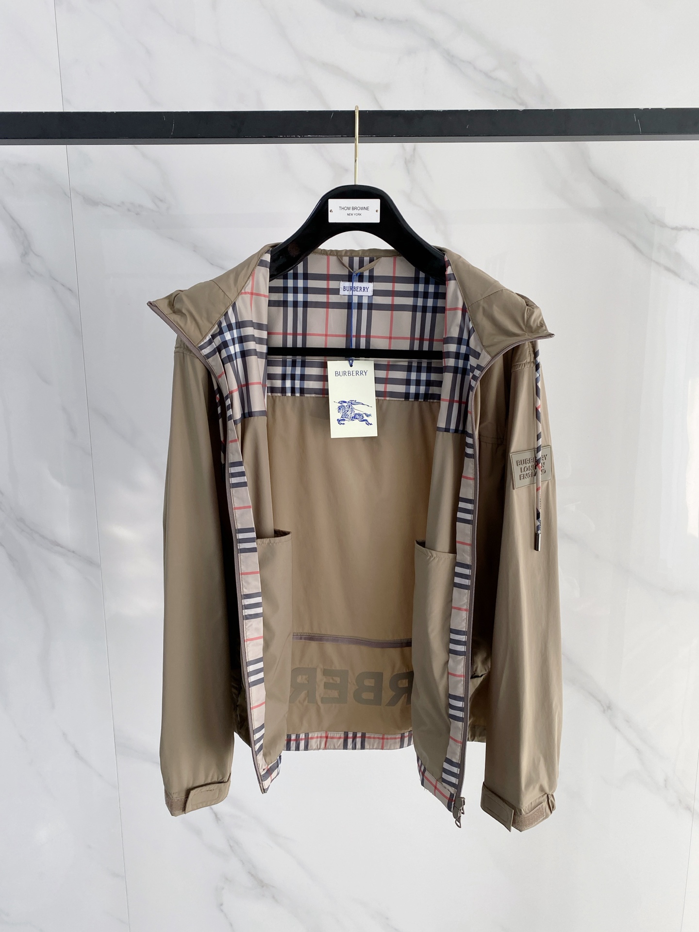 Burberry Jacket Black Hooded S