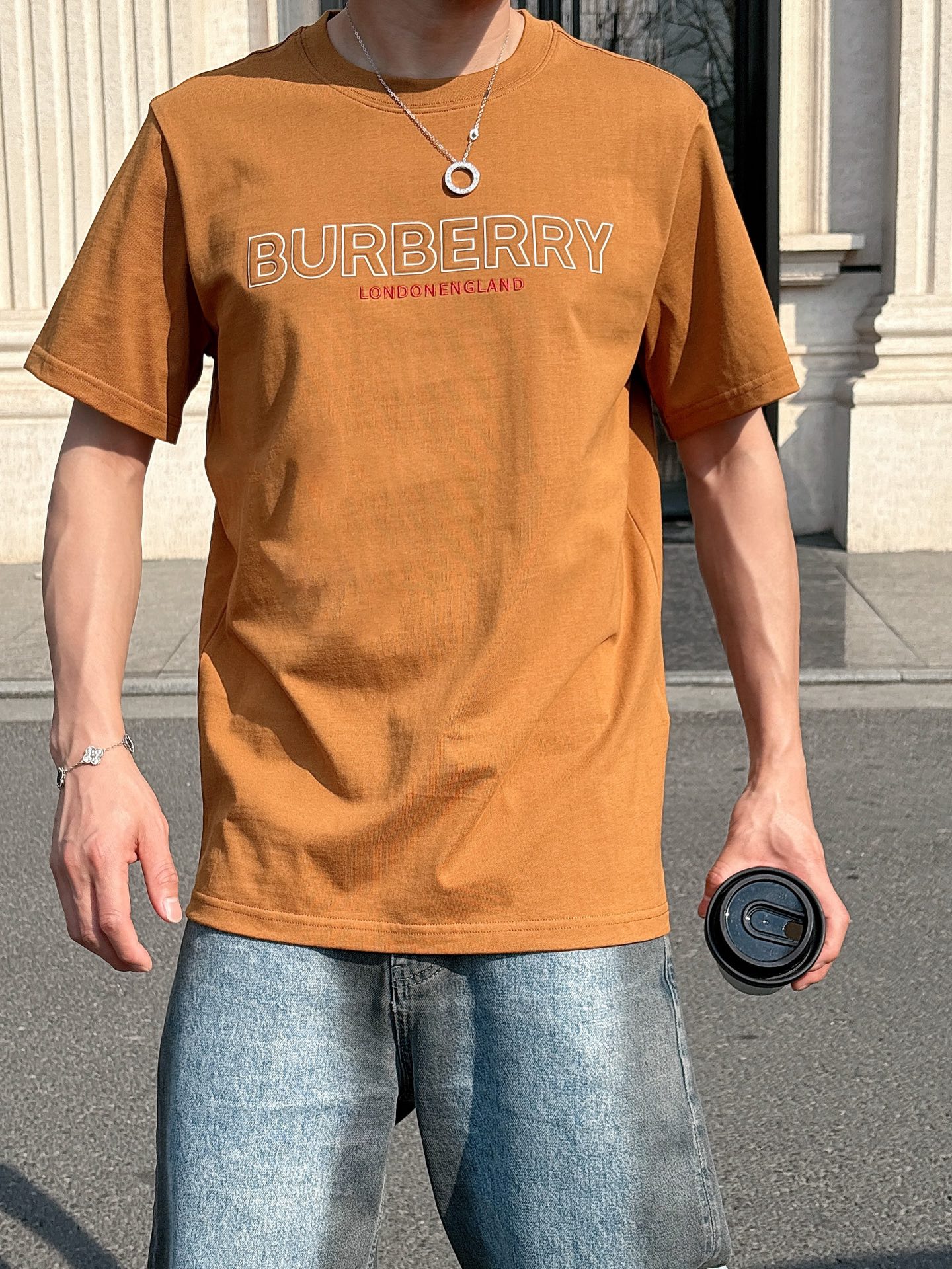 Burberry Couple Basic Clothing Cotton Black Loose Fit S-l-xl
