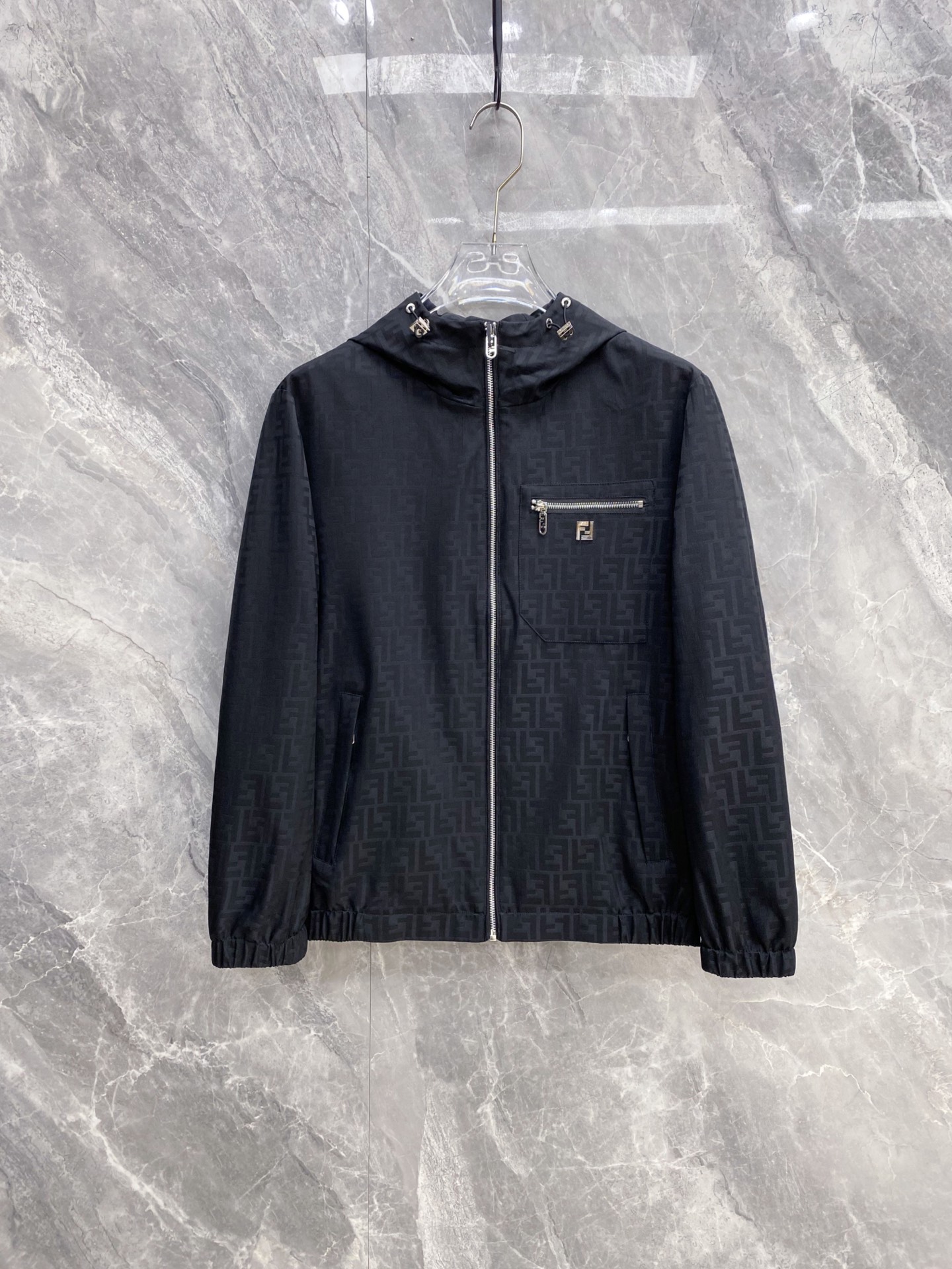 Fendi Jacket Black Hooded S