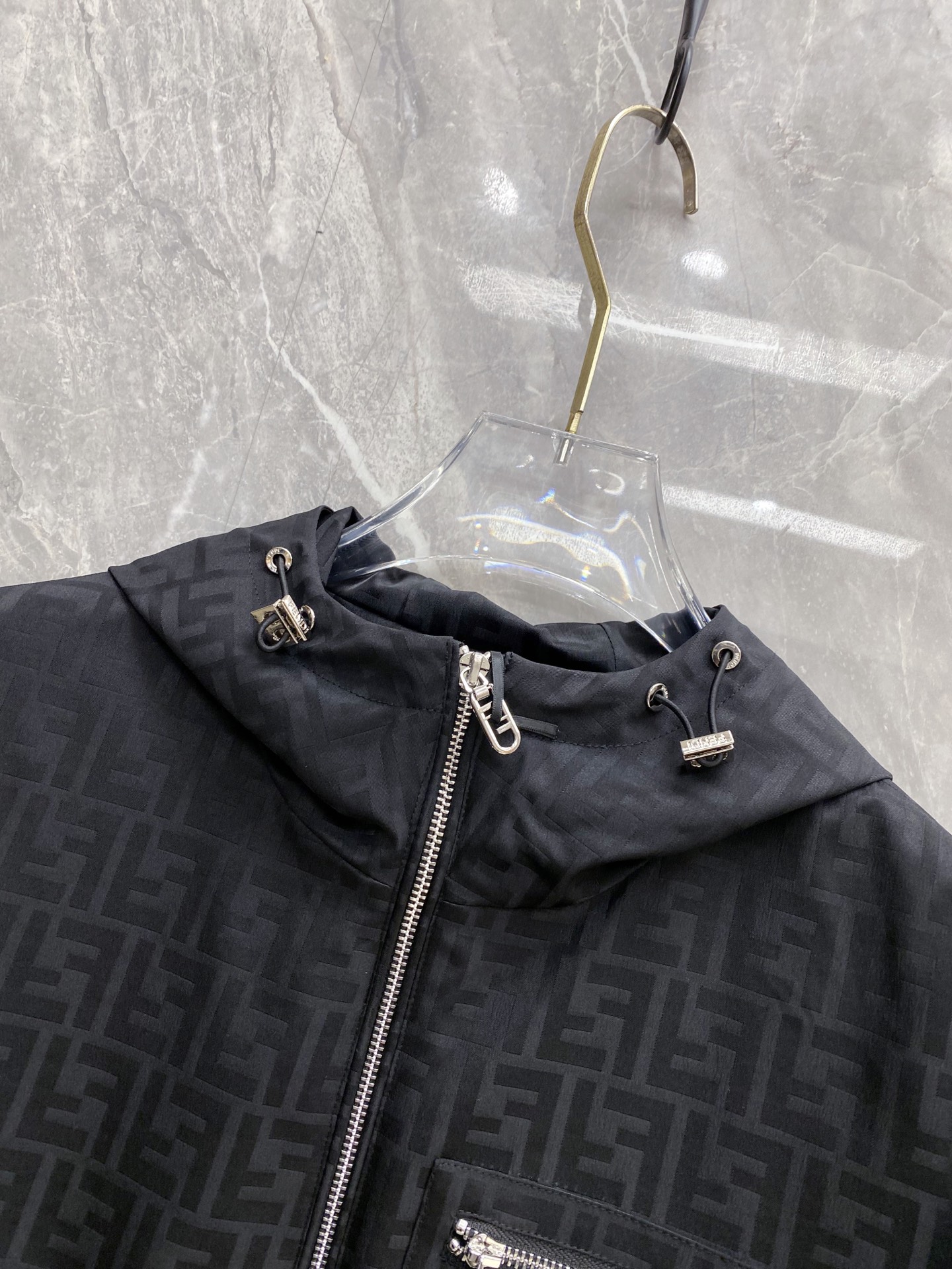 Fendi Jacket Black Hooded S