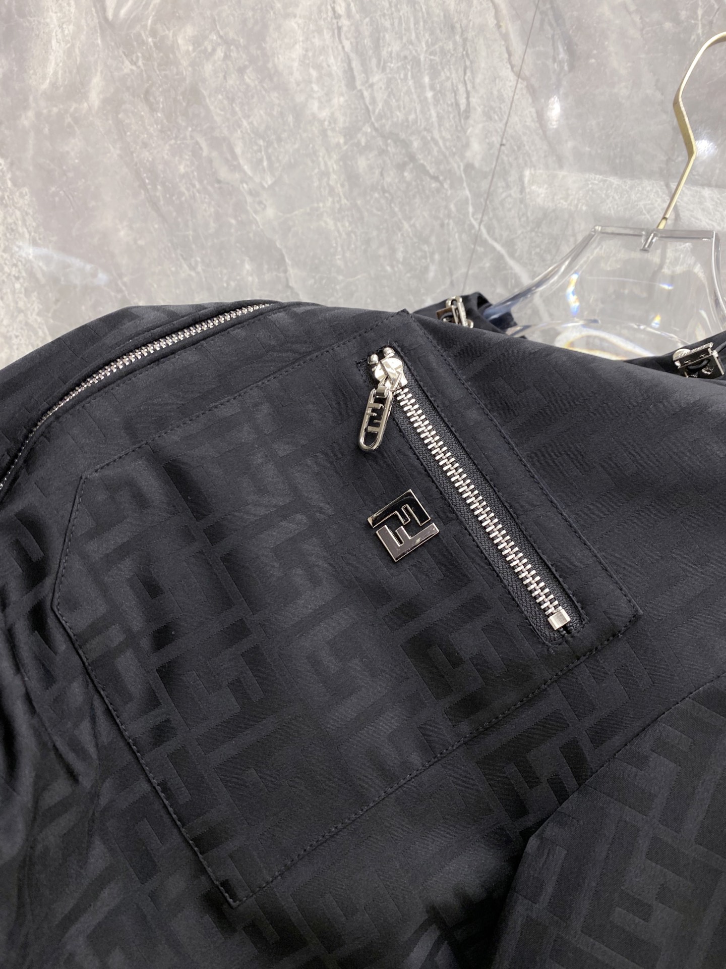 Fendi Jacket Black Hooded S