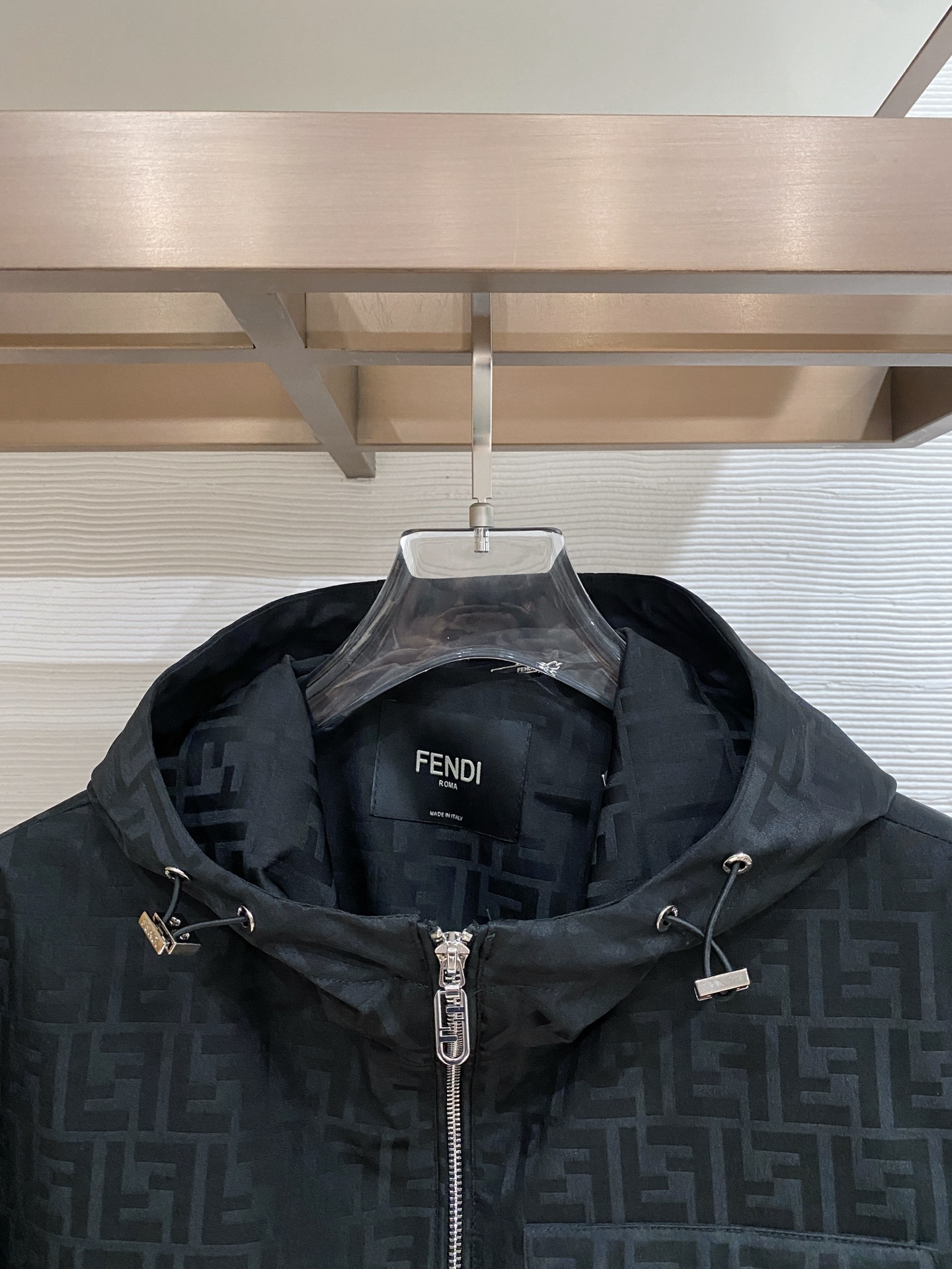 Fendi Jacket Black Hooded S