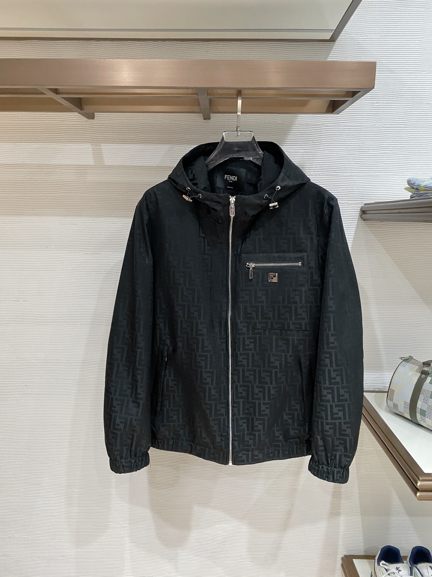 Fendi Jacket Black Hooded S