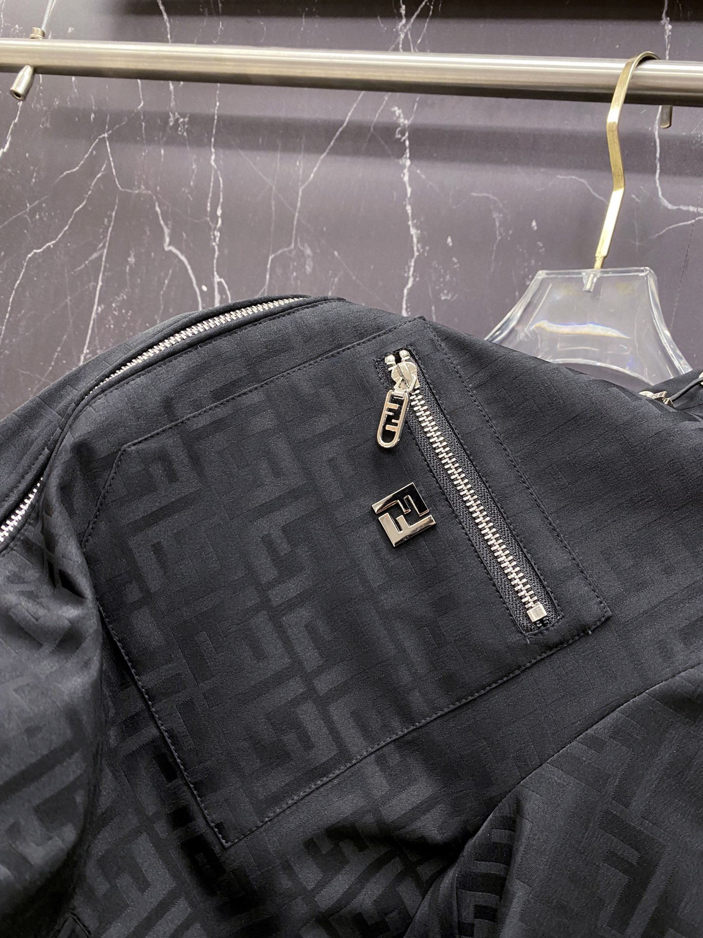 Fendi Jacket Black Hooded S