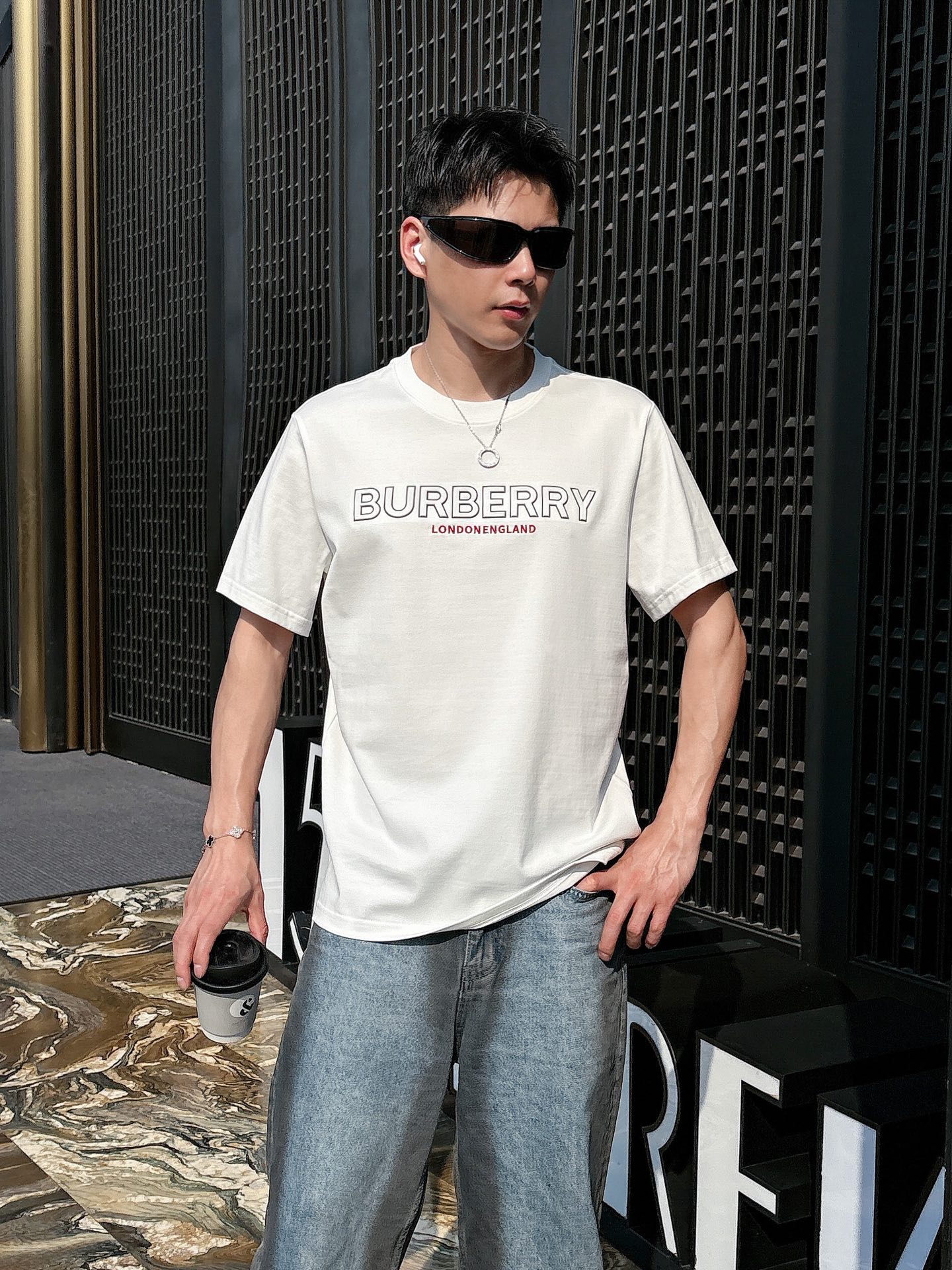 Burberry Couple Basic Clothing Cotton Black Loose Fit S-l-xl