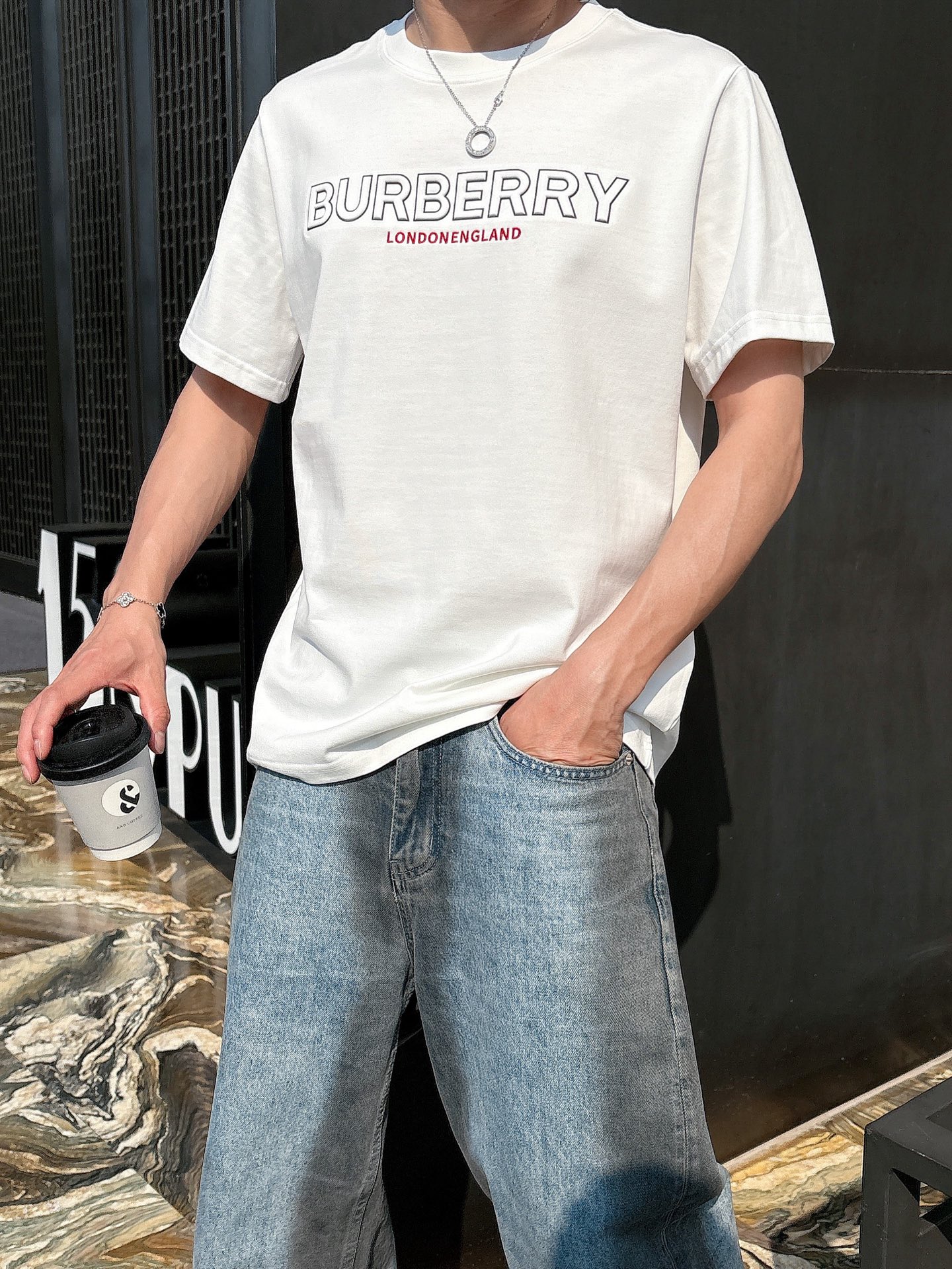 Burberry Couple Basic Clothing Cotton Black Loose Fit S-l-xl