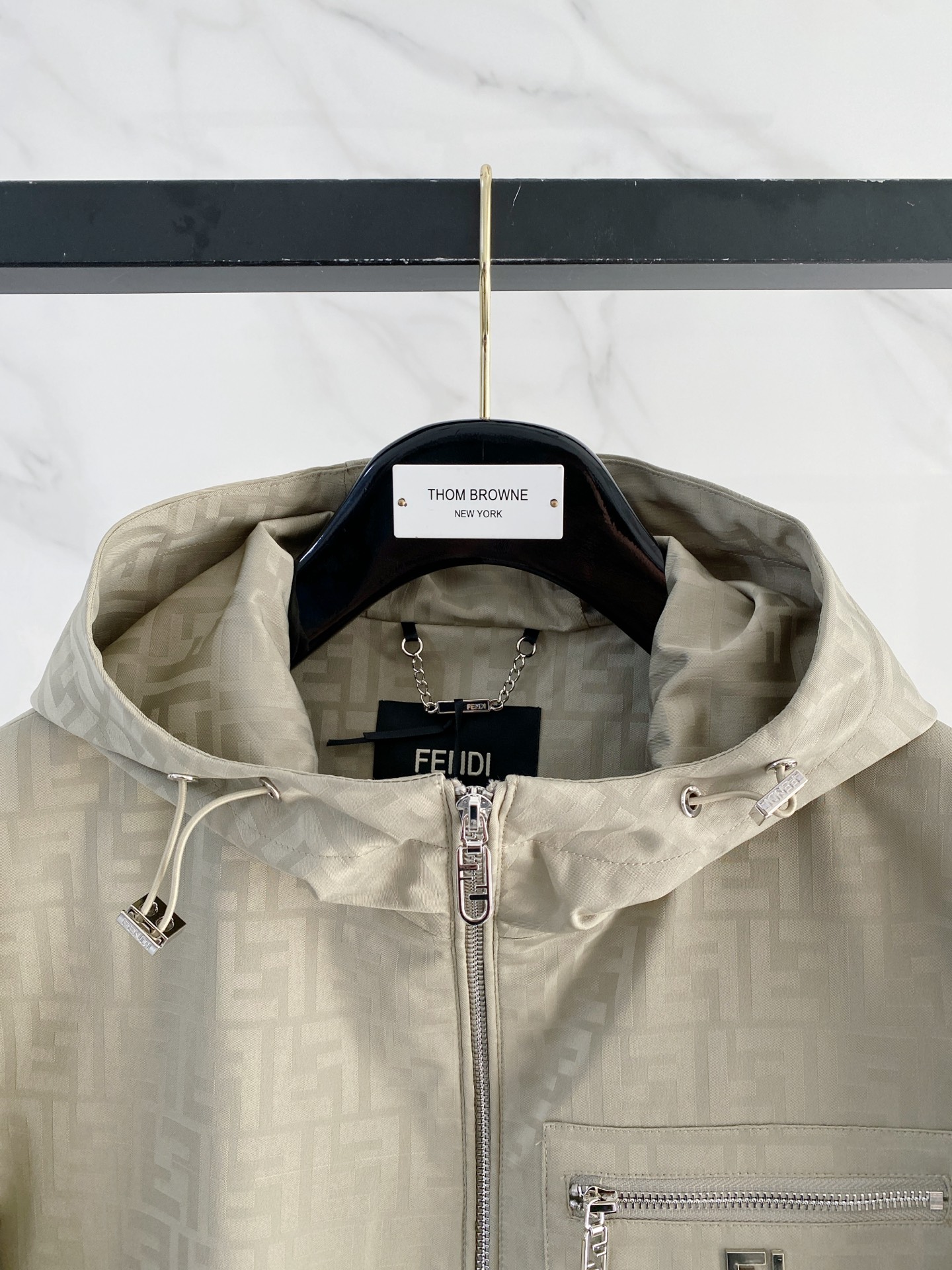 Fendi Jacket Black Hooded S